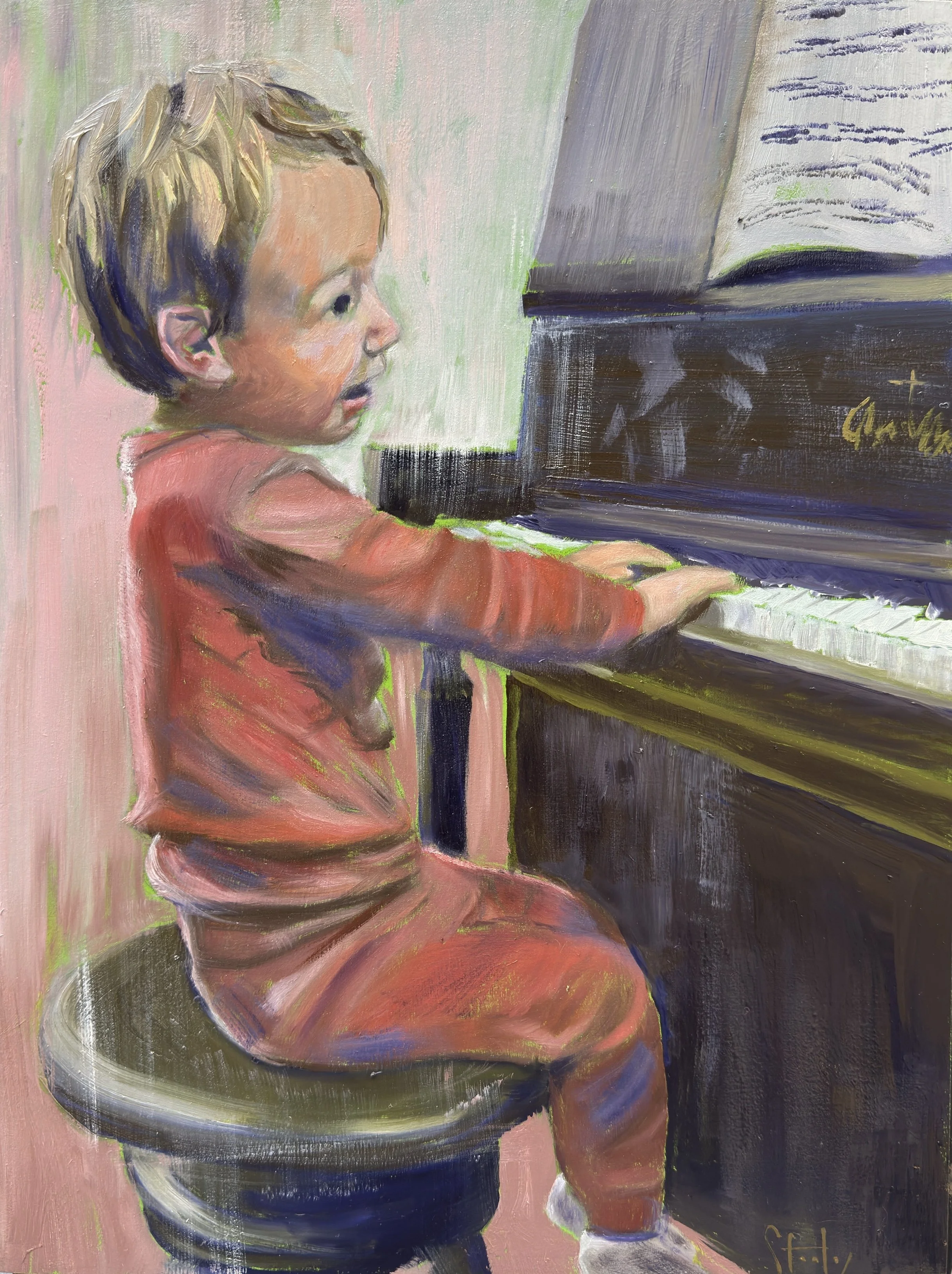 Mack - 9 x 12 x 3/4” - Oil on. Panel