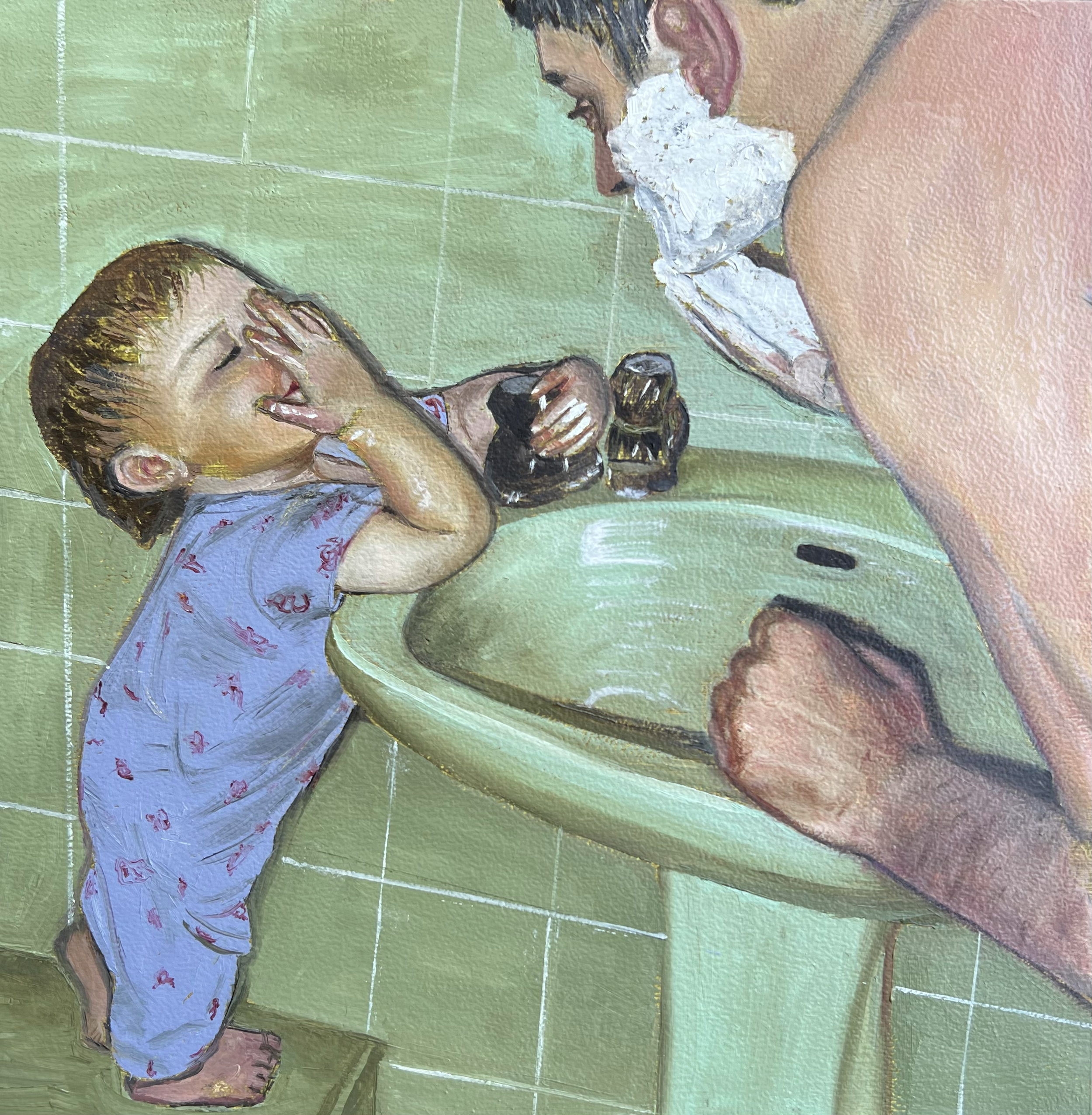 Big Little Man- 14" x 14" x 1 5/8" - Oil on Panel