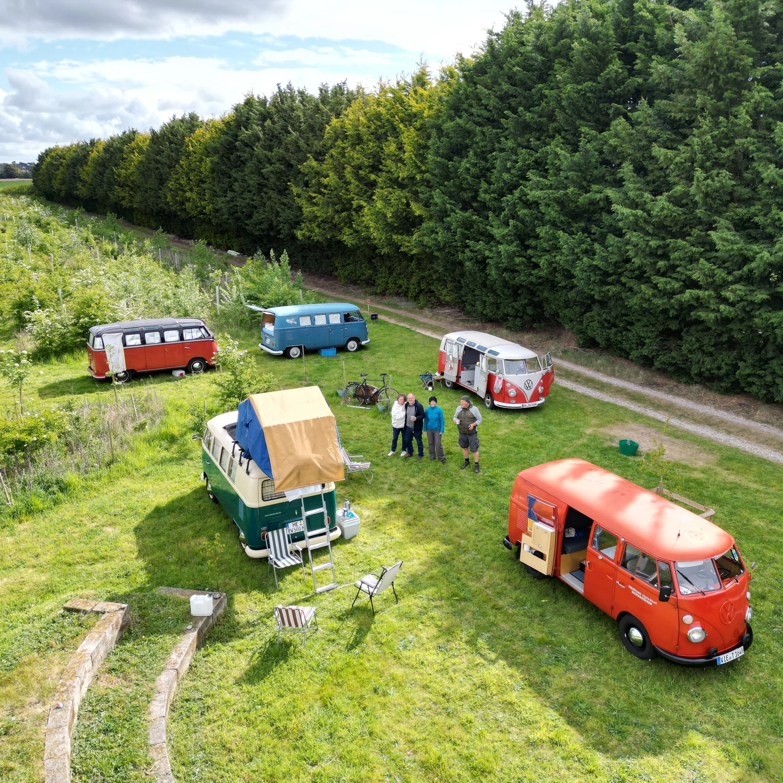 Last night a German number popped up on the phone: &ldquo;Hallo, this is Thomas, remember we visited in 2023?! We are coming again, see you soon!&rdquo;

The three VWs from 2023 had grown to five this time, and judging by the photos in their old scra