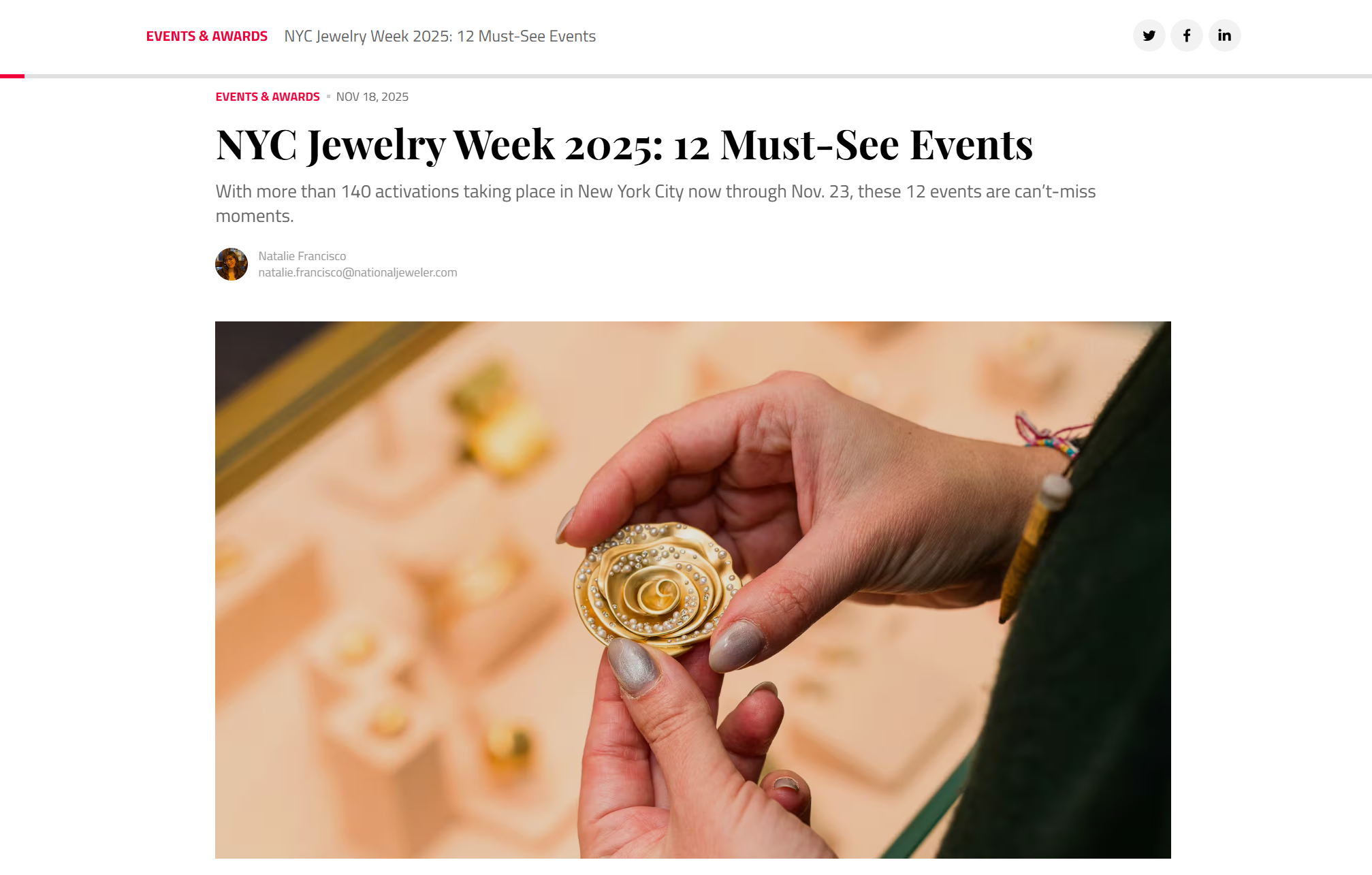 NYC Jewelry Week 2025: 12 Must-See Events