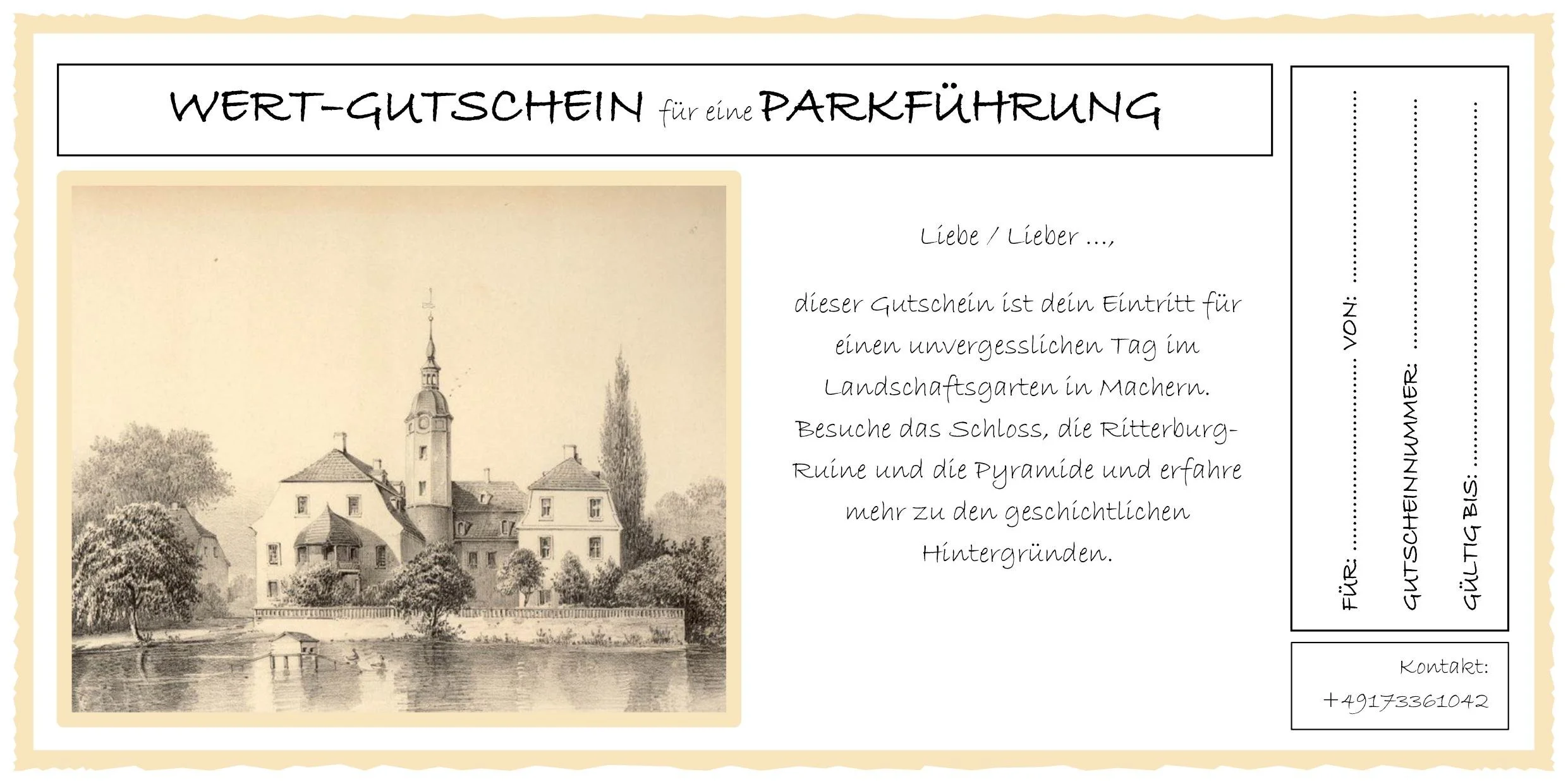 Parkführungsgutschein als Weihnachtsgeschenk