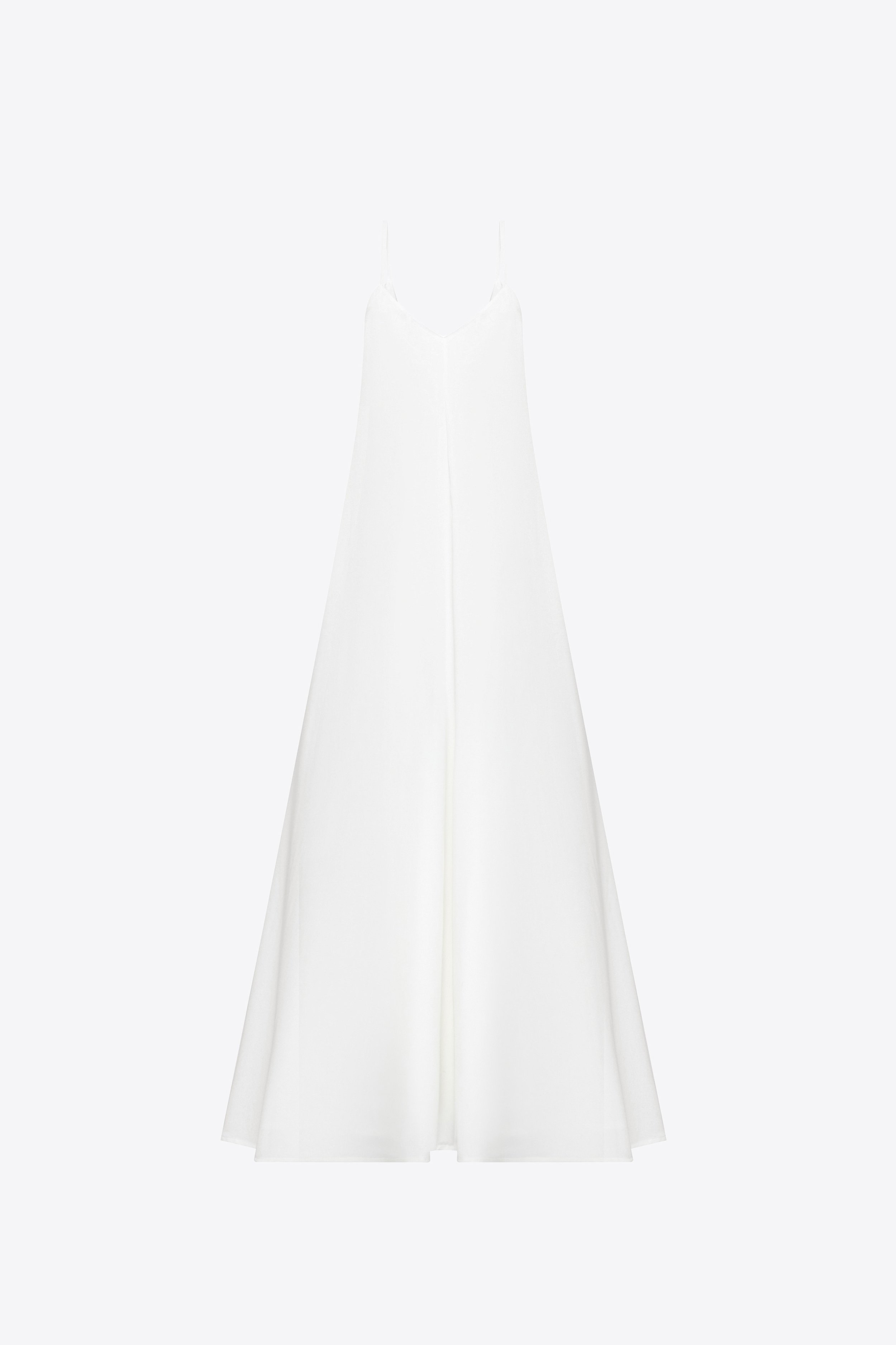 White Silk Long Dress