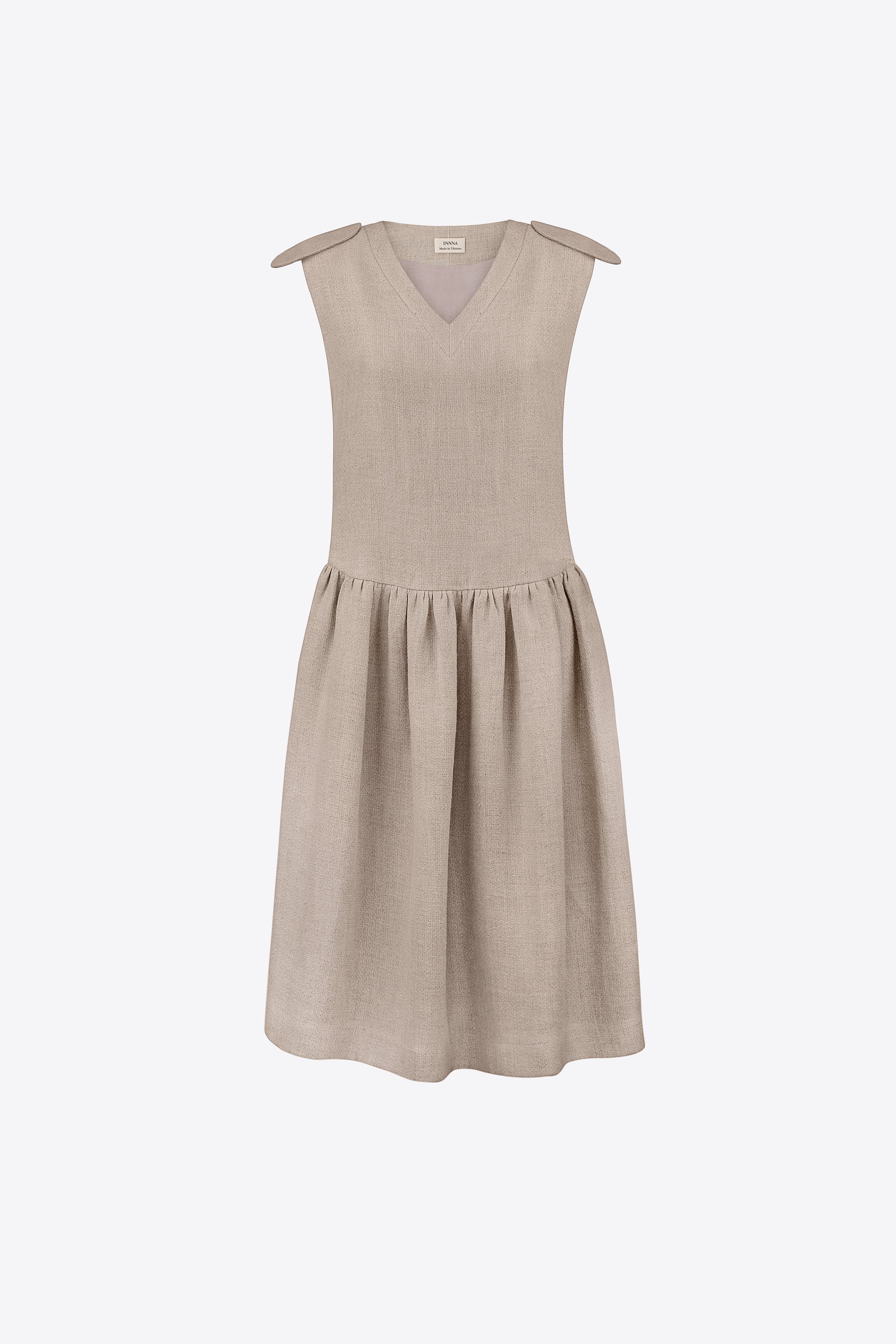 Shoulder Pad Hemp Dress
