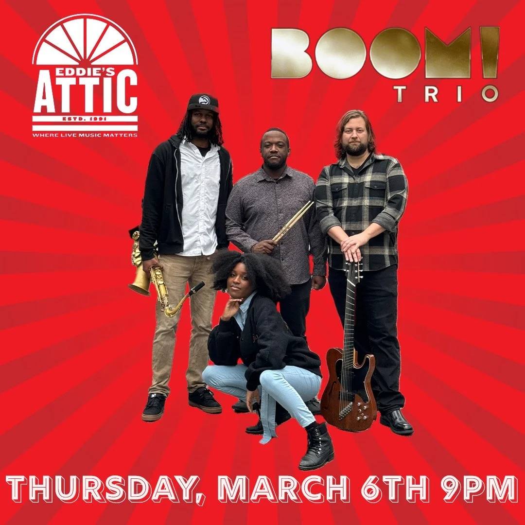 MARCH 6TH EDDIE'S ATTIC - Ticket link in Bio. @_mxolisi_ @robertbmusic @lavahi @kellymccartymusic #atlmusic #atlmusicscene #atlmusicians #atldrummer #weloveatl #livemusicatl #saxplayer #bassplayer #bass #guitar #guitarplayers #horns #sax #atllove #at
