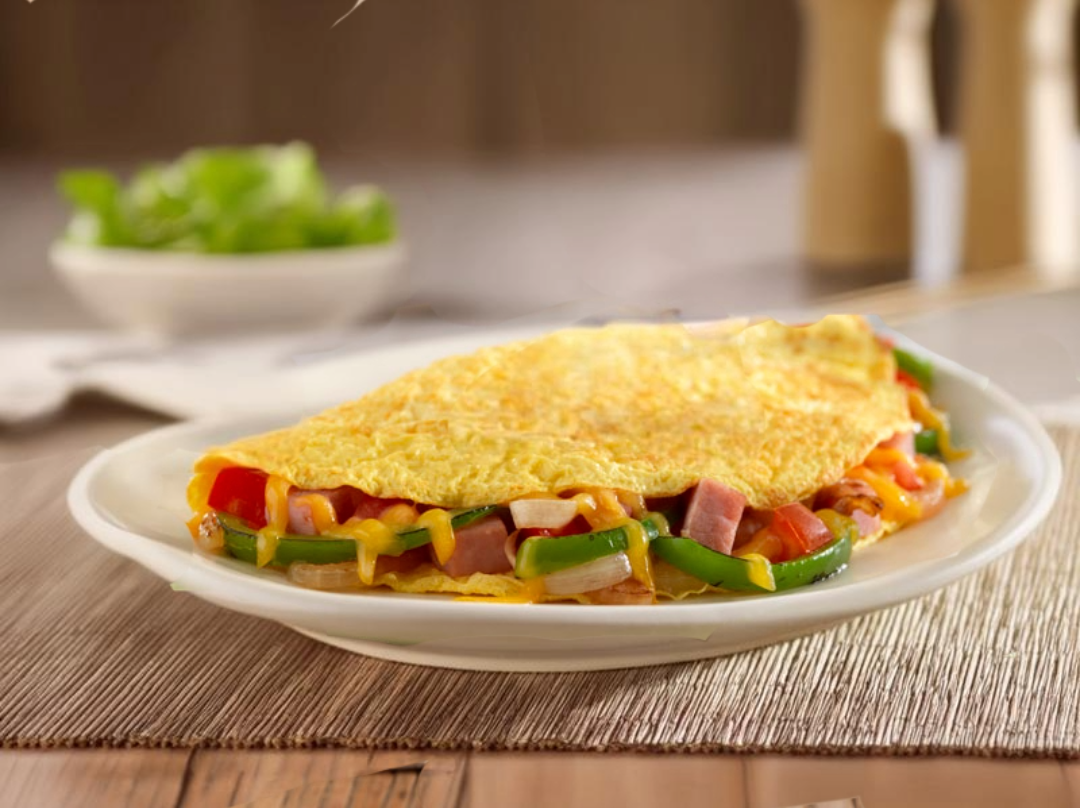 Loaded Omelet with Leftover Ham