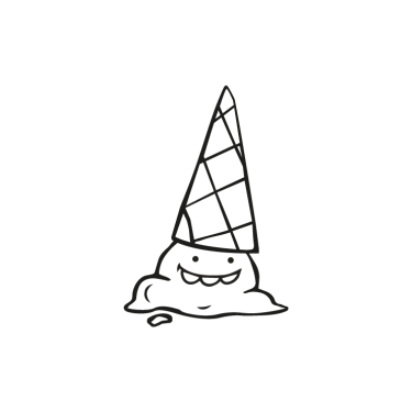 Upsidedown cone with a waffle cone hat