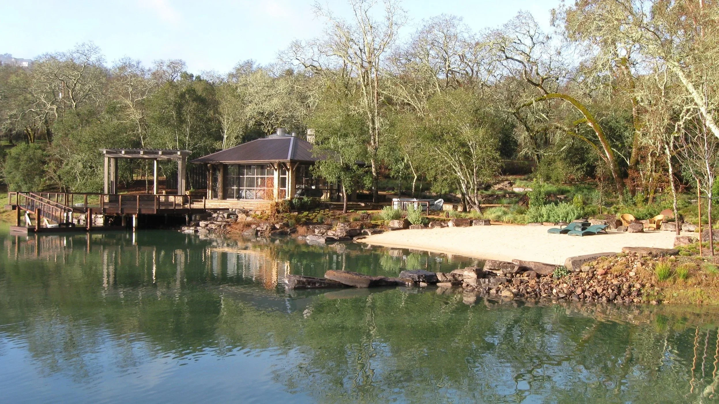 view of pond