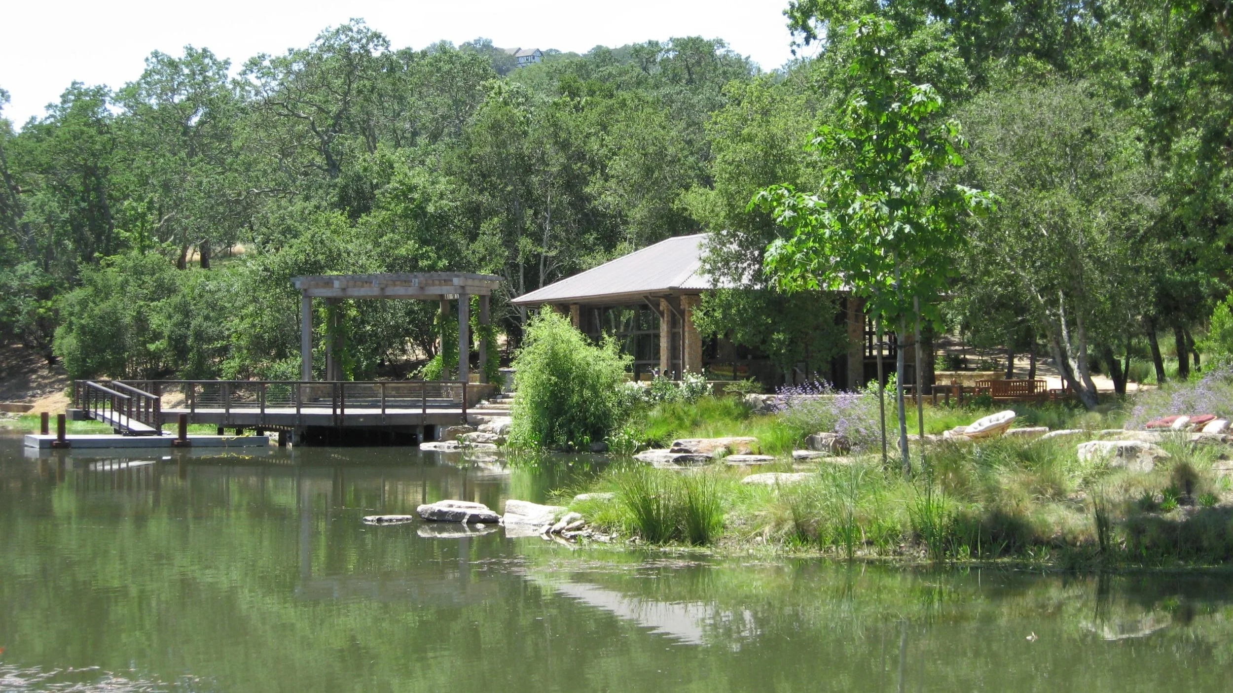 side view of pond