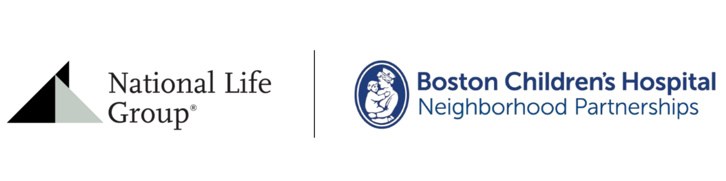 Logos of National Life Group and Boston Children's Hospital Neighborhood Partnerships.