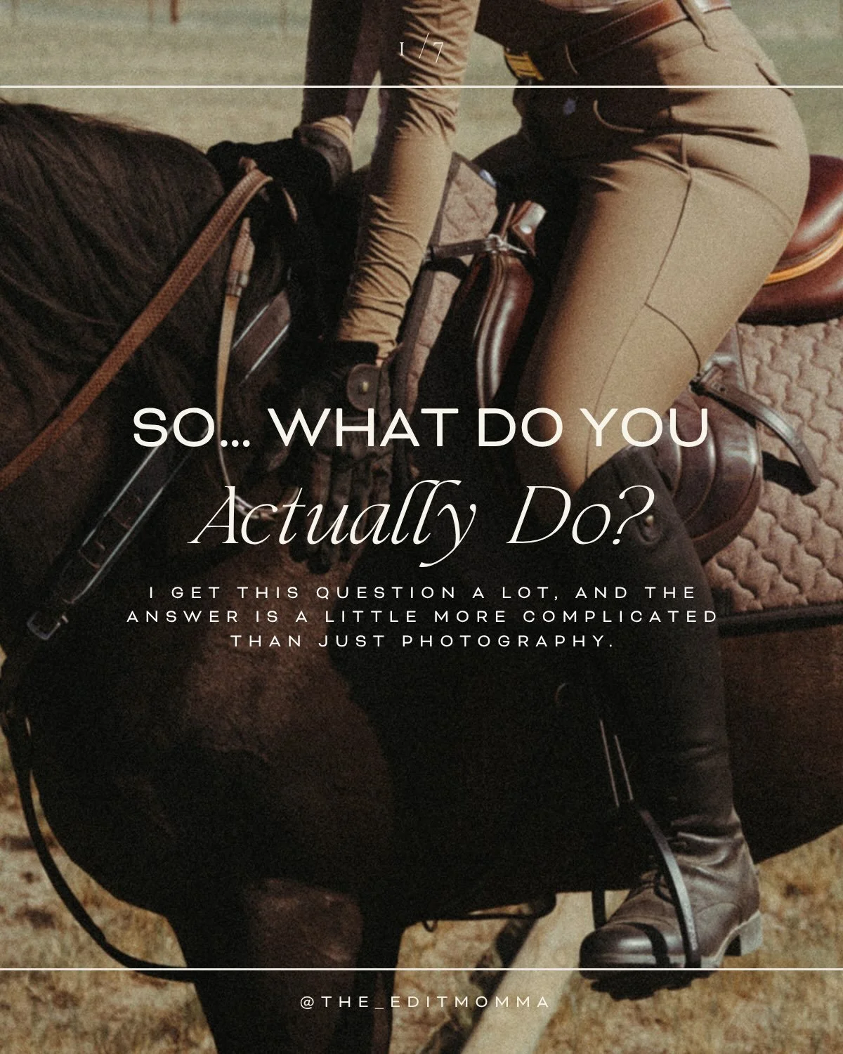 One of the questions I get asked most often is, &ldquo;What do you actually do?&rdquo;

And honestly, it makes sense. My work has a few different layers.

I&rsquo;m a photographer, marketer, creative director, and content creator. Through The Edit So