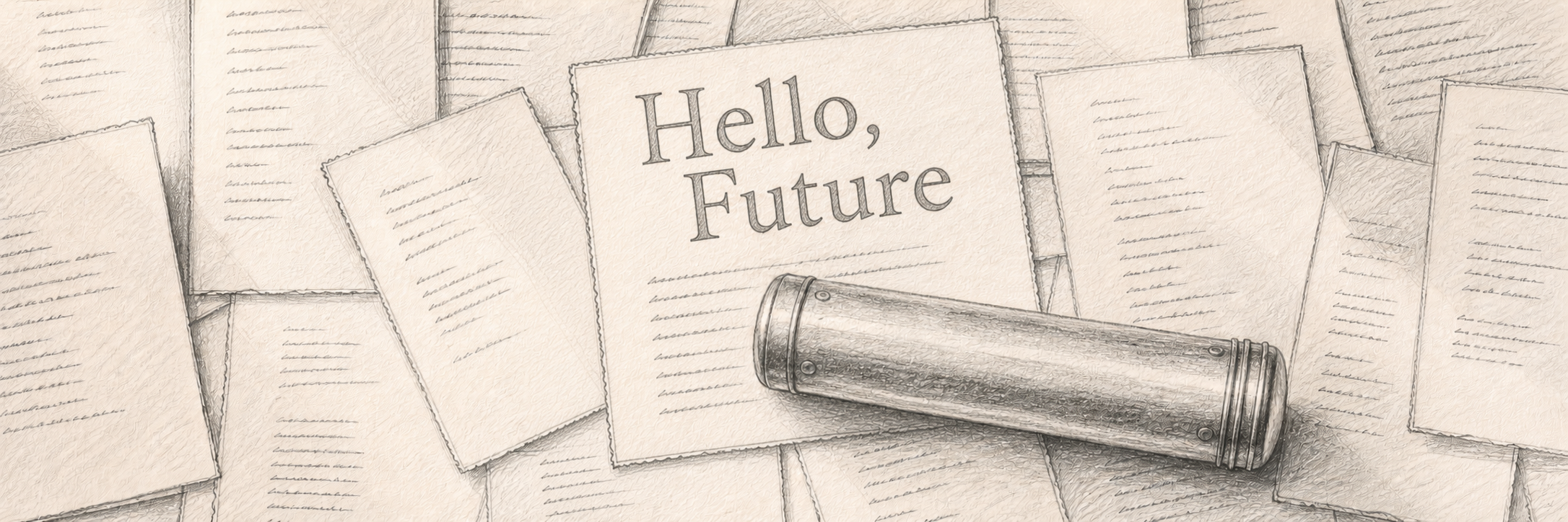 Hello, Future — a poetry time capsule for Grand Rapids, with illustrated poem pages and a time capsule.