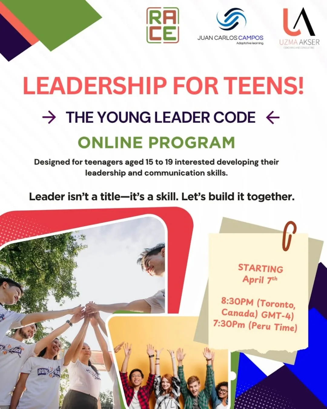 The Young Leader Code is launching on April 7, 2026.