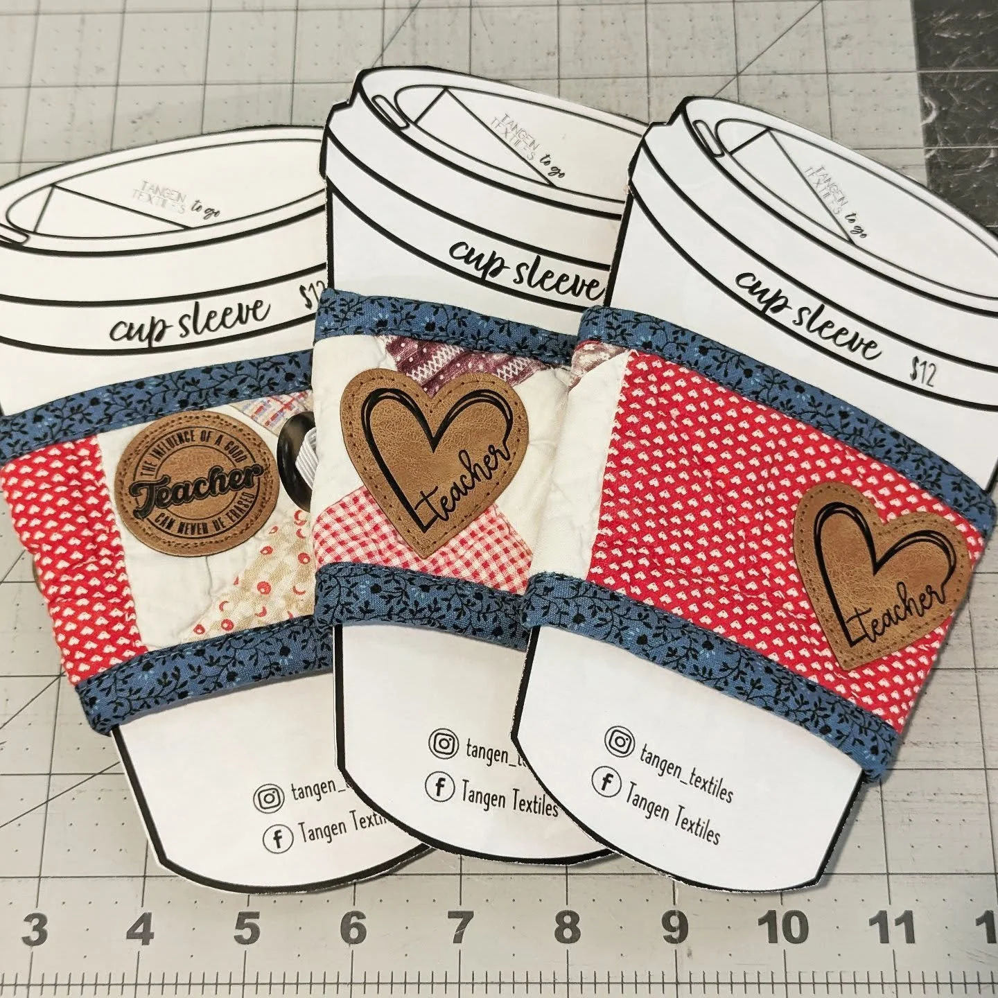 Quilt &quot;jackets&quot; for your drinks! How cute would these be with a gift card to a local coffee shop (@otts.coffee or @boobearsbrew perhaps?😉) for end of the year teacher gifts?!❤️

(I have a lot of other labels for all the non-teachers in you