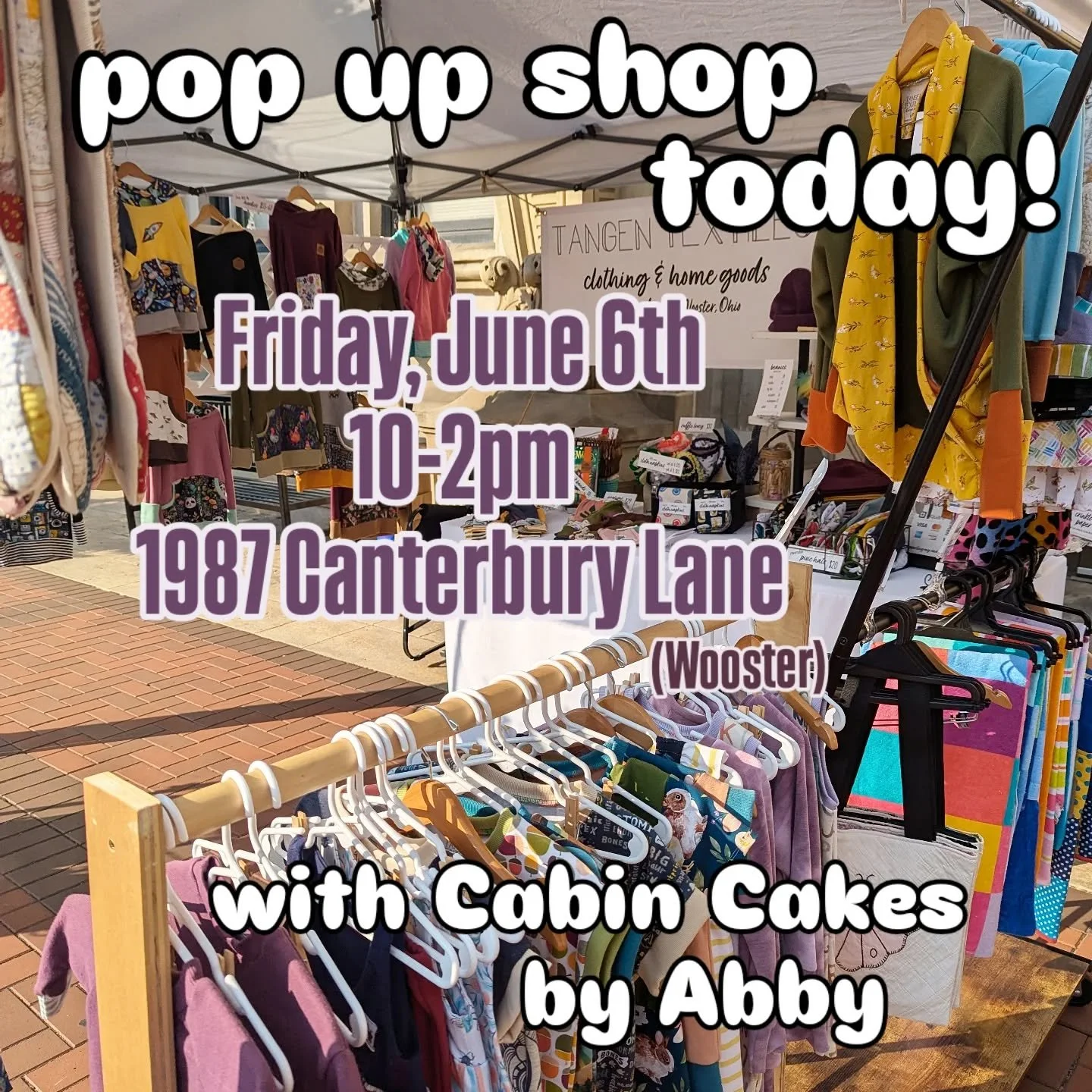 Something fun for Friday! Come by 1987 Canterbury Lane in Wooster for an impromptu pop up shop, along with @cabincakes by Abby!

Get a yummy treat (did you see the raspberry lemon cupcakes she posted yesterday??🤤) and great deals on Tangen Textiles 