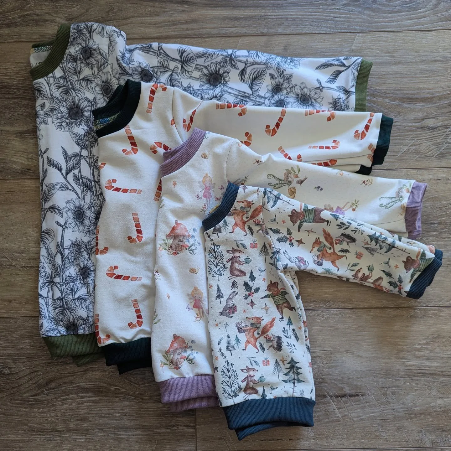 I always struggle to use the last bit of a fabric. Today's sewing is part of my self imposed "use the 'good' fabric" rule.🫡 Each of these long sleeve shirts is the biggest size I could squeeze out of the yardage I had left. Don't save the 