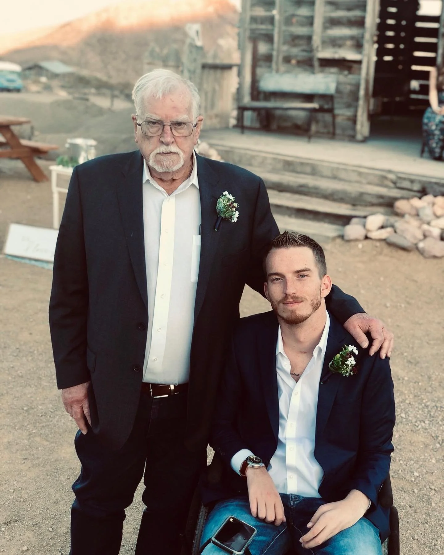 My grandpa and I at my sister's wedding