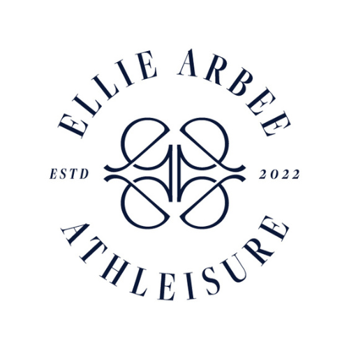 Logo for Ellie Arbee Athleisure featuring a stylized monogram and text indicating ESTD 2022.