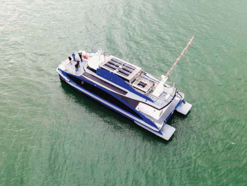 The “Sea Change” Zero Emission Hydrogen Ferry, operated by the San Francisco Bay Ferry, is the world's first commercial ferry to run on hydrogen fuel cells.