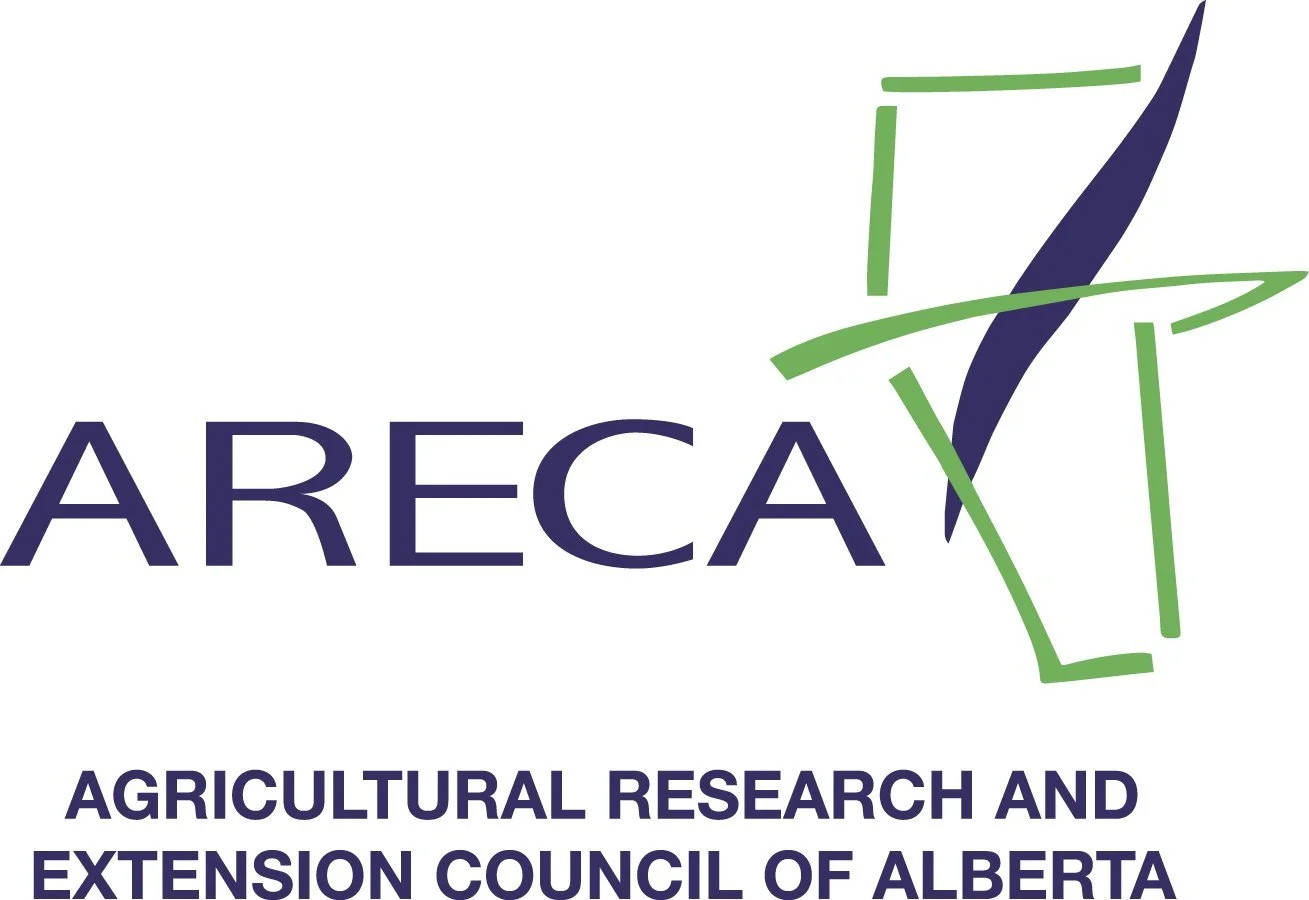 Logo of ARECA, the Agricultural Research and Extension Council of Alberta, featuring a stylized outline of Alberta with green and dark blue colors.
