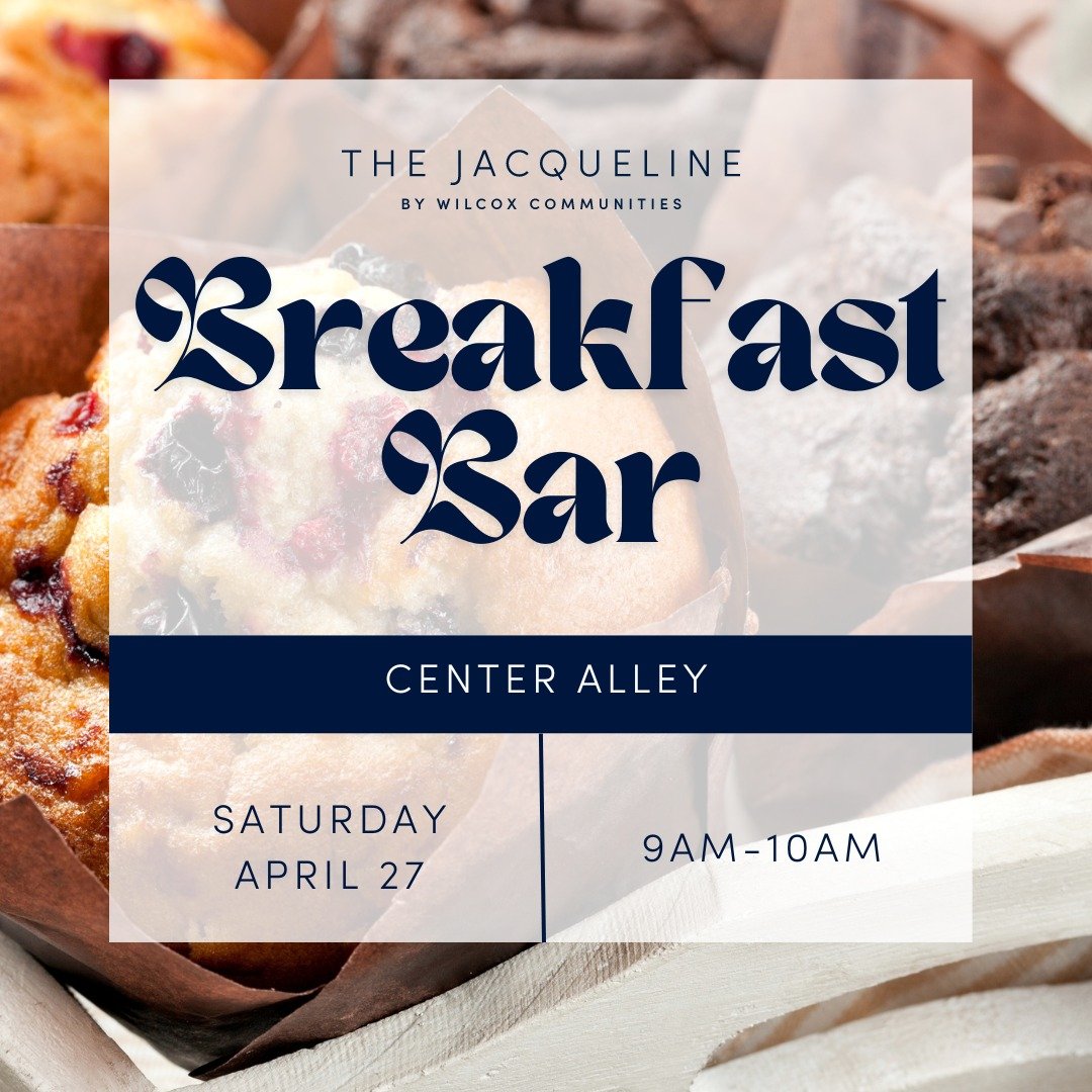 Join us this Saturday, April 27 from 9 AM - 10 AM for a grab 'n go breakfast! 🫐 We'll have muffins, mixed fruit, juice, and coffee. See you there! ☕

#thejacqueline #614living #columbusliving #luxuryliving #residentevents #breakfastbar #OldeTowneEas