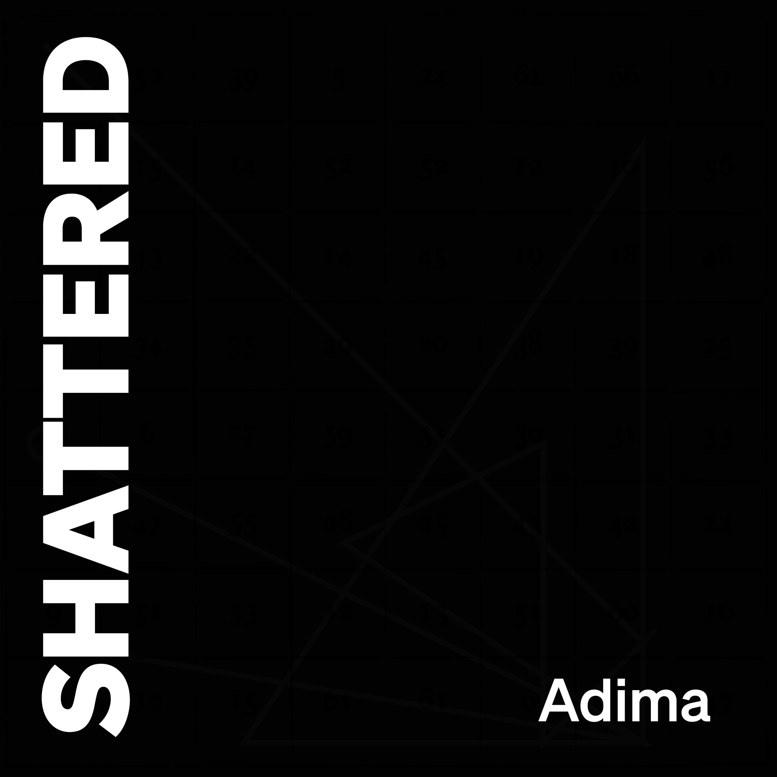 Book cover titled "SHTETADER" by Adima, featuring a black background and large white text.