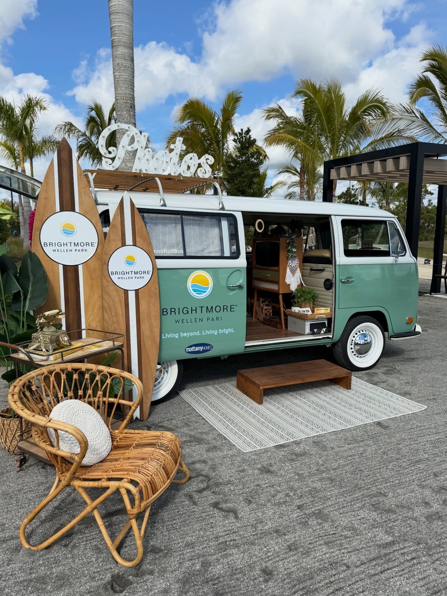 It was a beautiful grand opening double bus event at the gorgeous Brightmore Wellen Park clubhouse in Venice, FL! 🌴✨ Branded surfboard and VW bus blending perfectly with the Brightmore aesthetic-for an unforgettable experience. 

#photoboothrental #