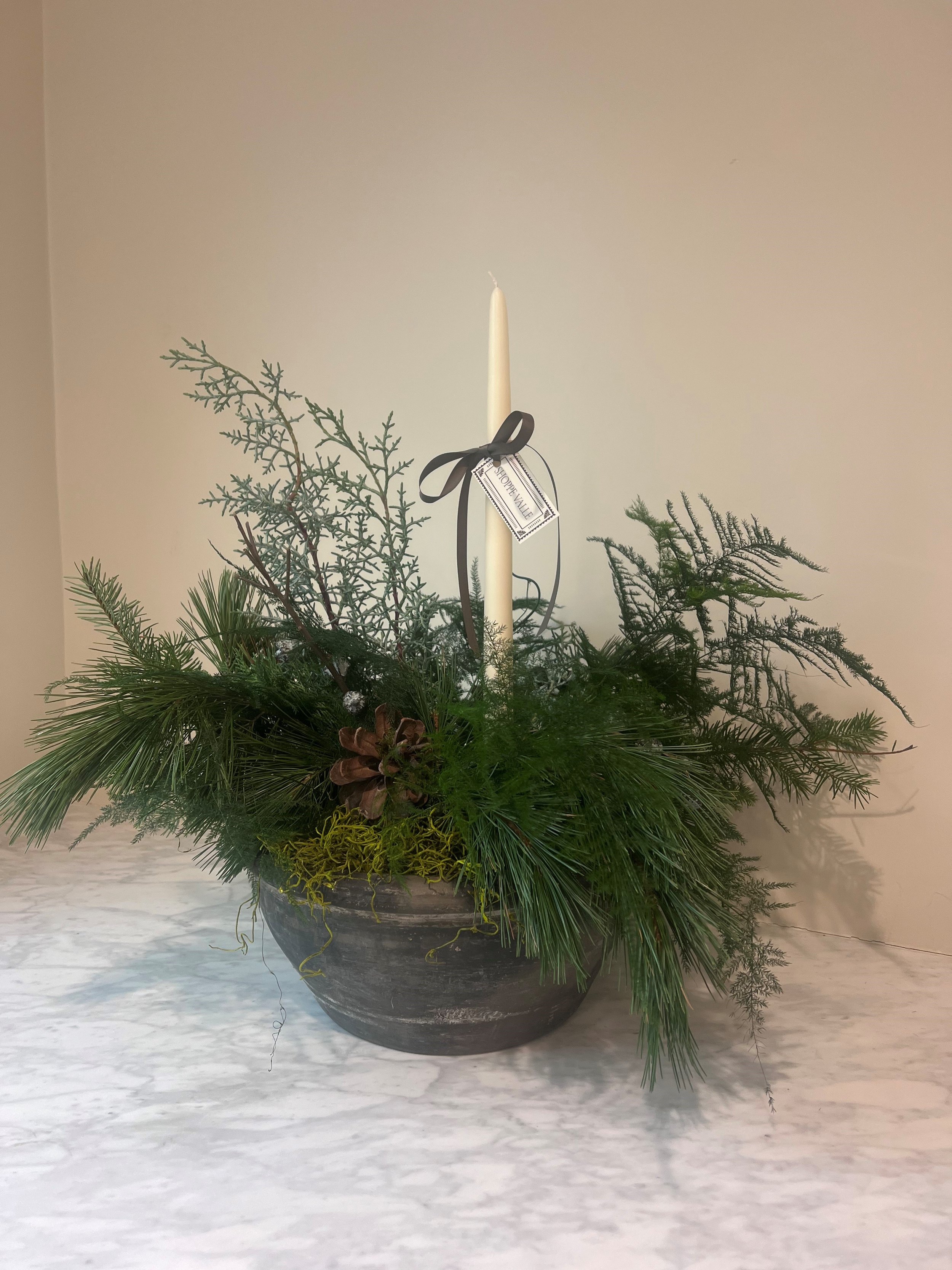 Holiday Arrangement in Vintage Bowl