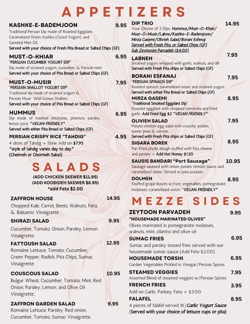 Menu — ZAFFRON BLOOM