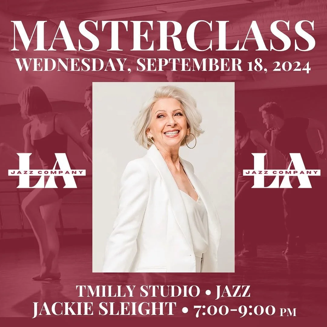 MASTERCLASS TODAY!!! 

Co LAJC Director @jackiesleight 
🚨 MASTERCLASS 
🗓️ Wednesday, September 18th
⏰ 7:00-9:00 PM 
Sign up for class on the @tmillystudio app!!

@tmillystudio @tmillytv 
@jackiesleight