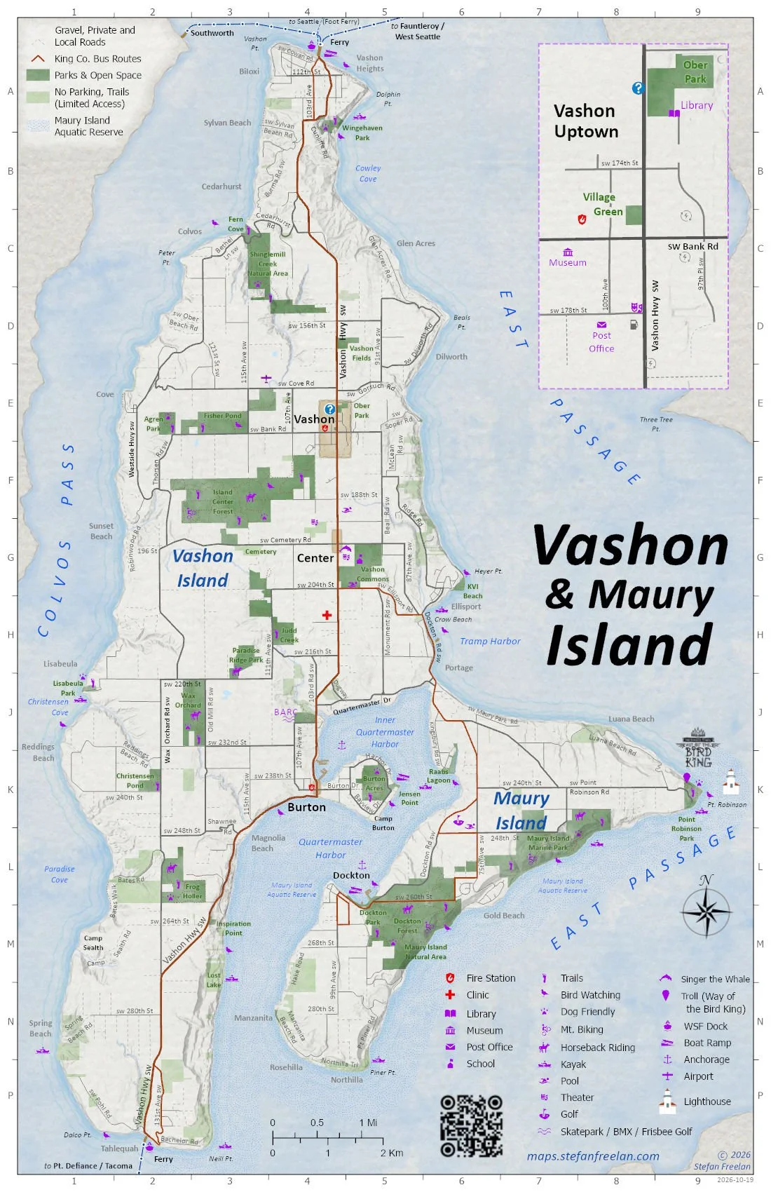 Roads, Parks & Points of Interest. 2026, 11x17 *