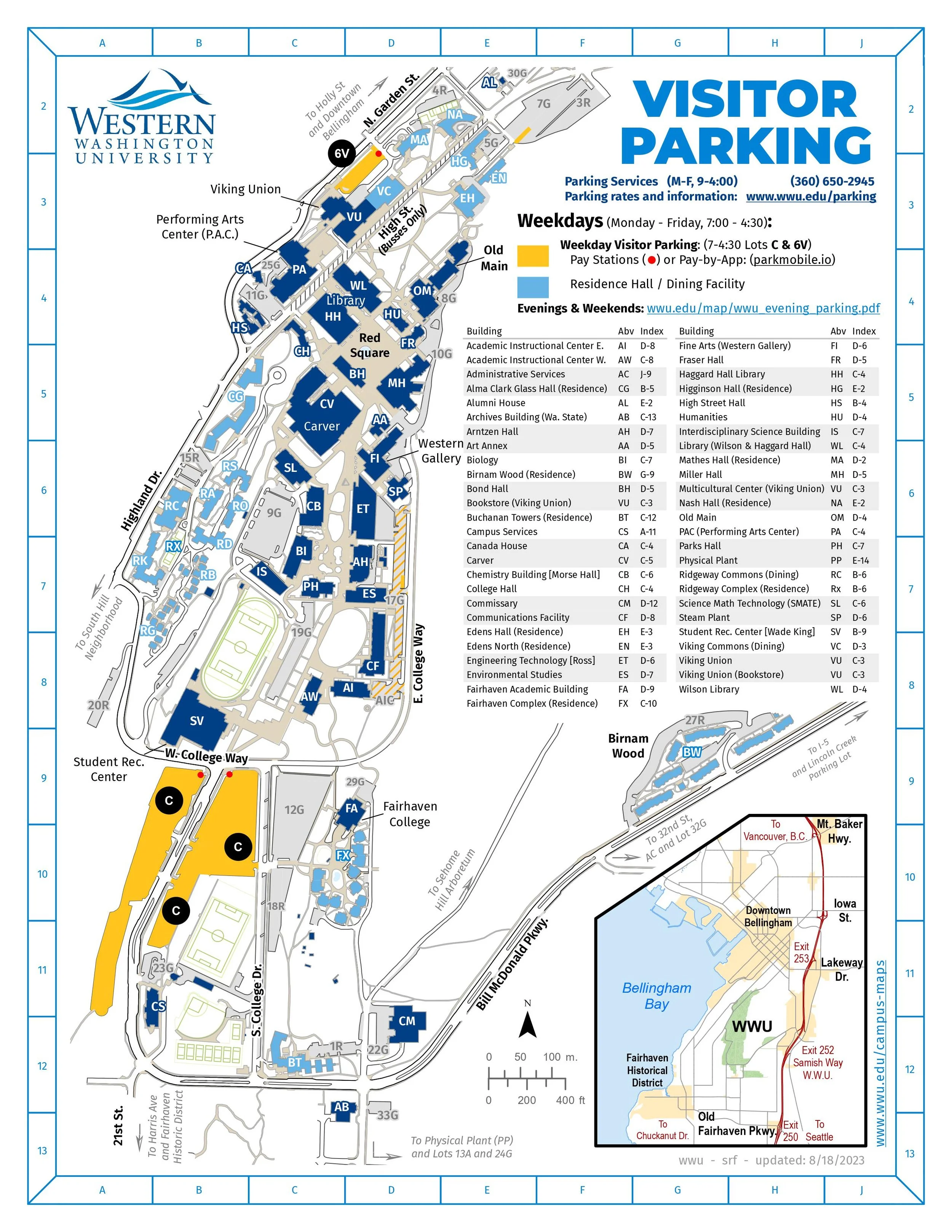 WWU Visitors Parking, 2023