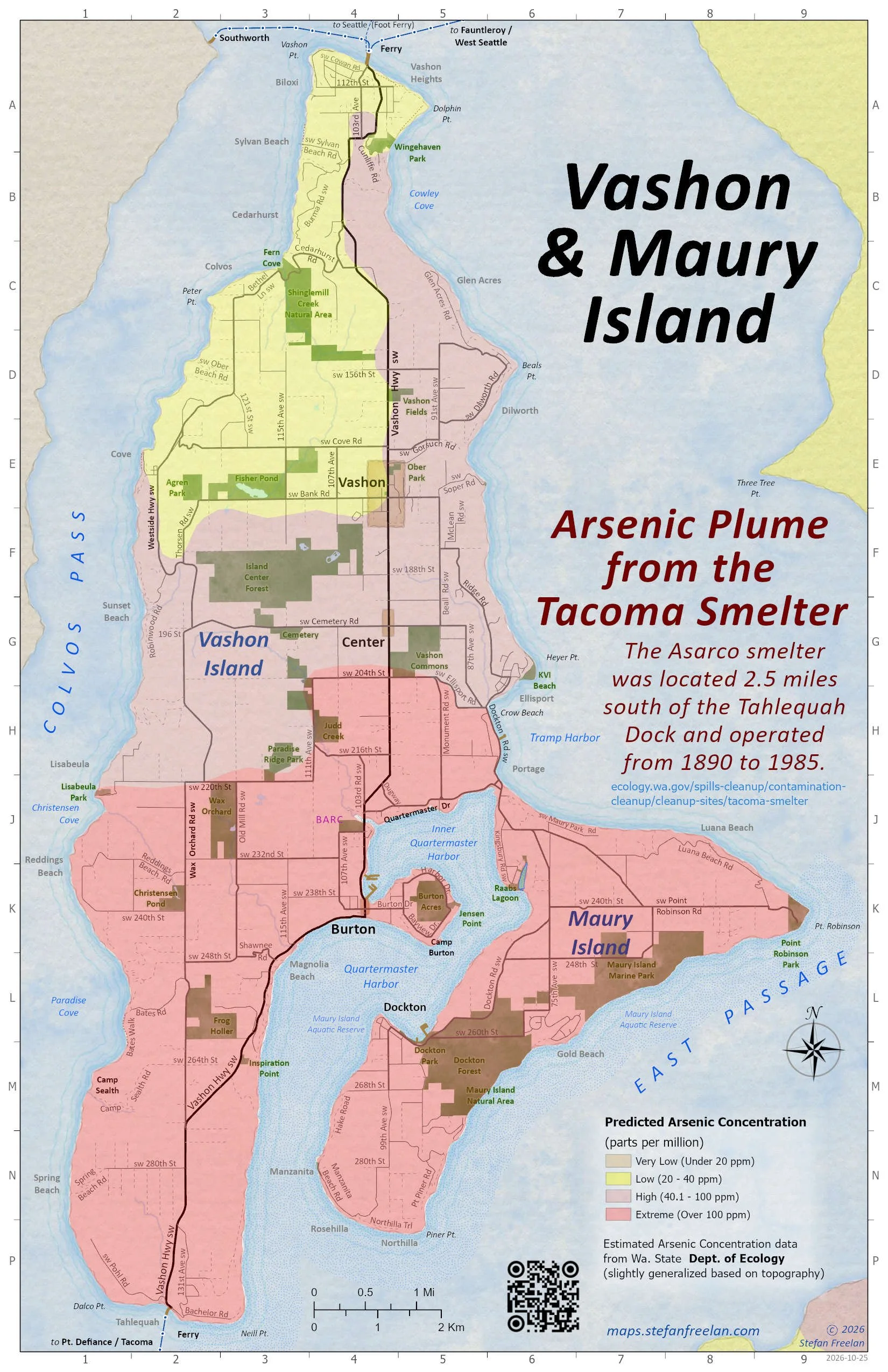 Arsenic Plume from Tacoma Smelter. 2026, 11x17 *