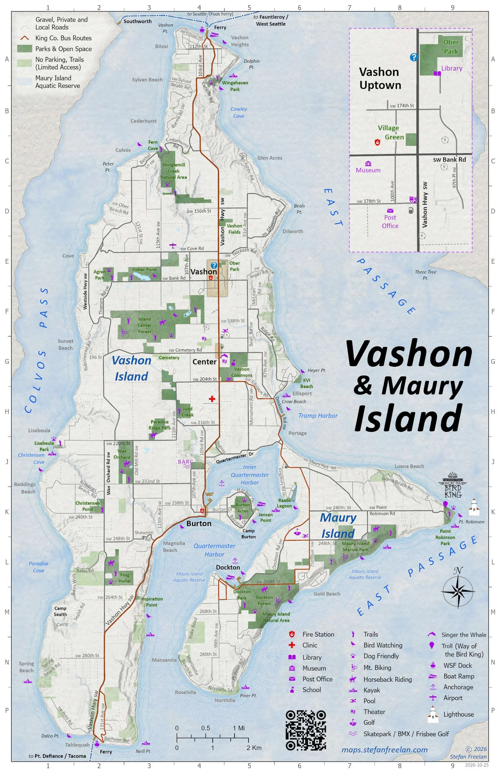 Roads, Parks & Points of Interest. 2026, 11x17 *