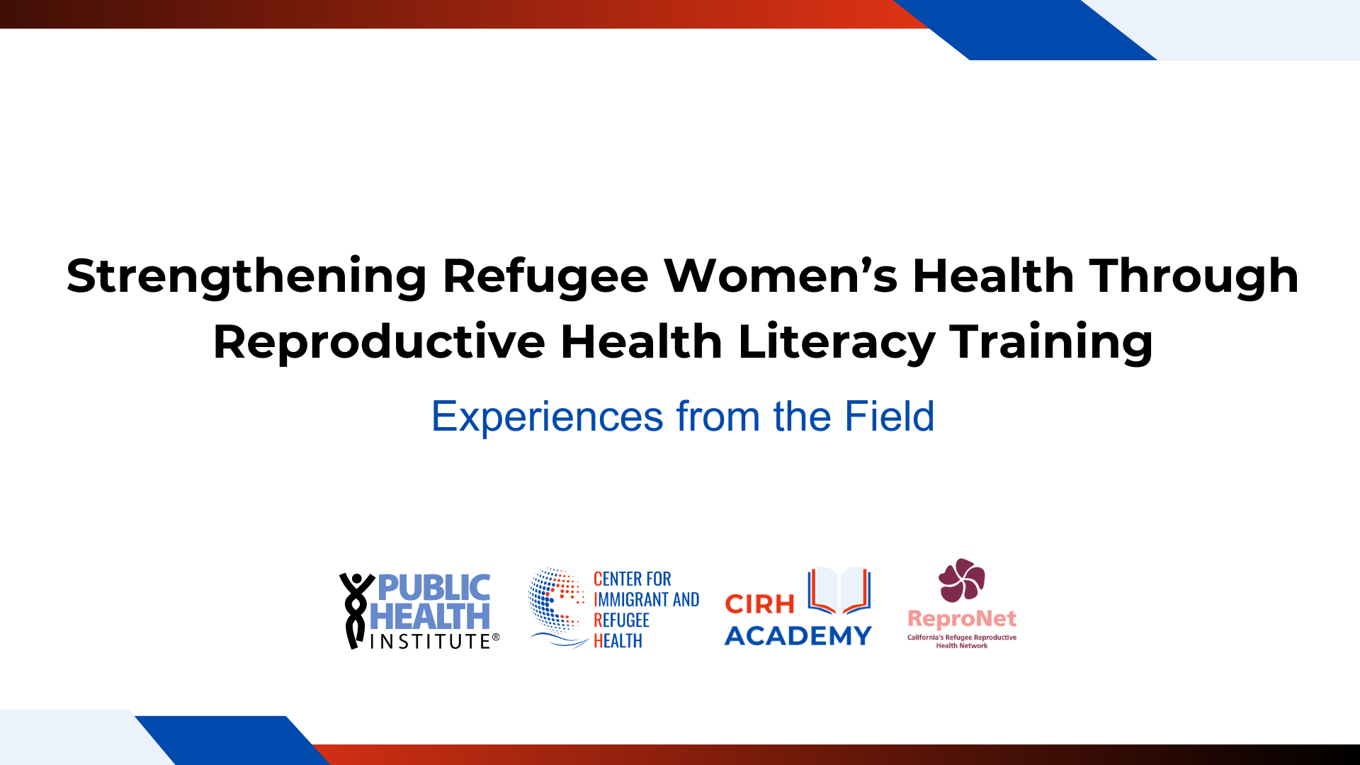 Webinar — News & Updates — Center for Immigrant and Refugee Health