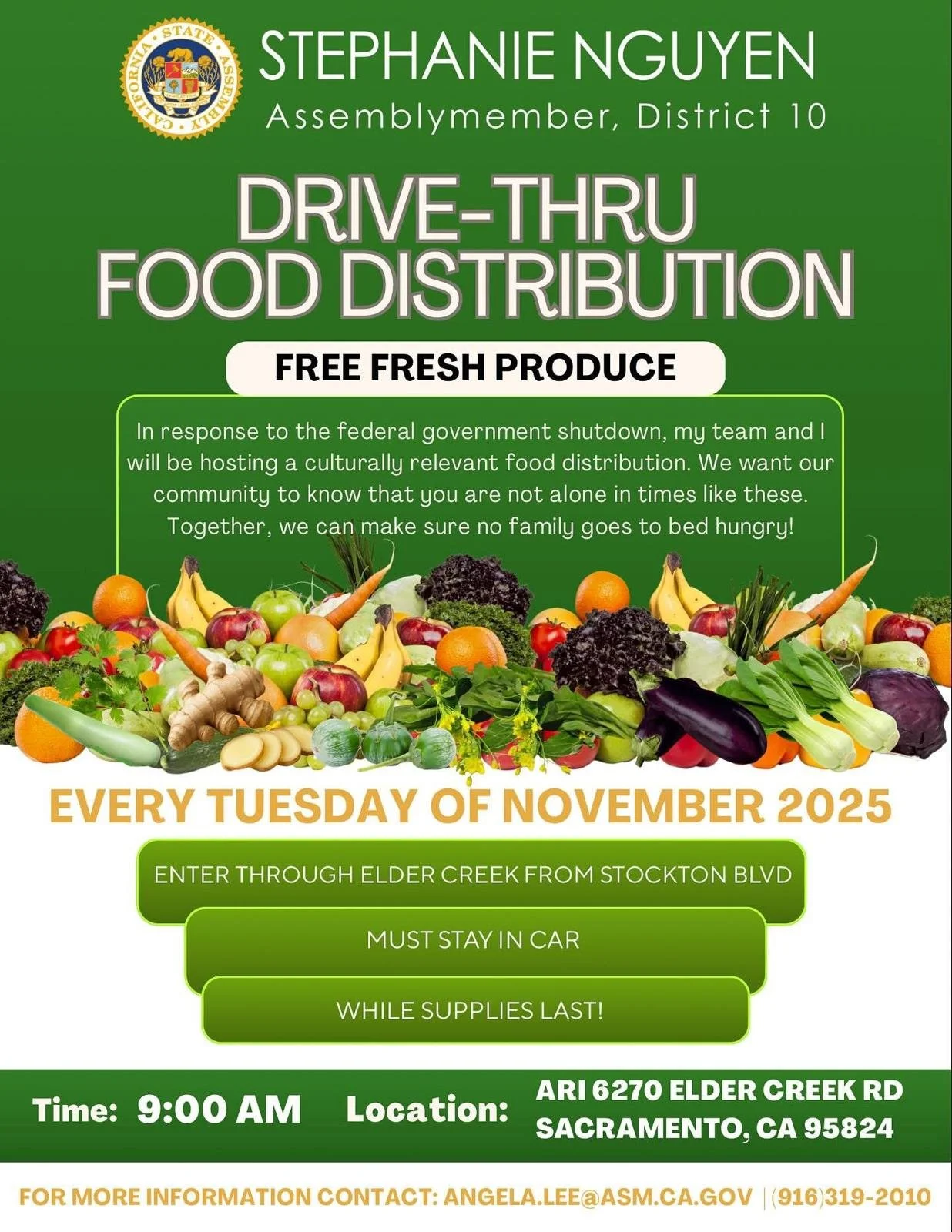 Drive-Thru Food Distribution in Sacramento