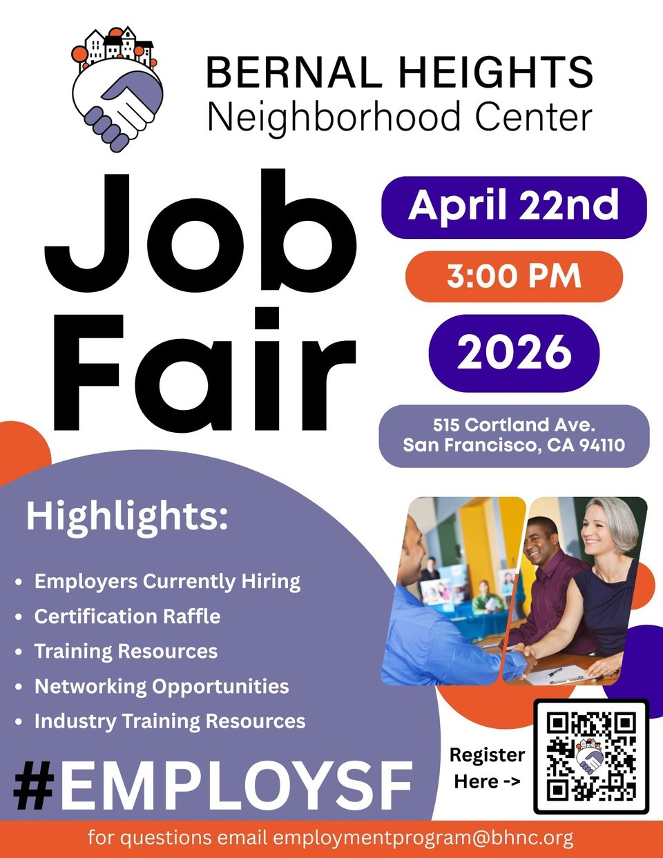 Bernal Heights Neighborhood Center Job Fair