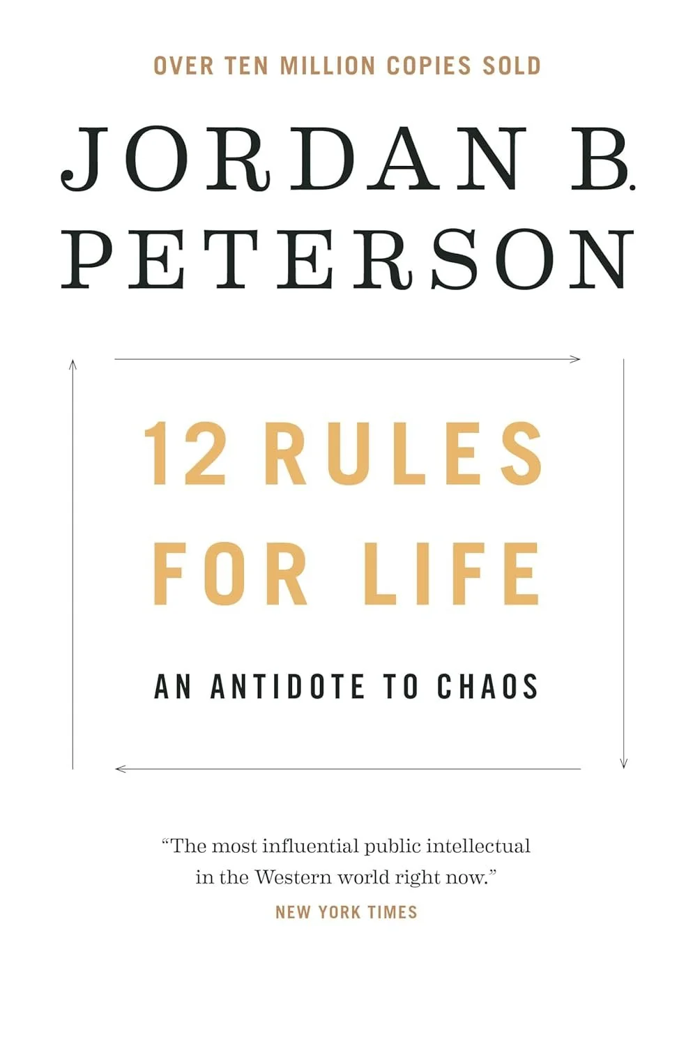 Cover of a book titled '12 Rules for Life: An Antidote to Chaos' by Jordan B. Peterson, with a quote from the New York Times about its influence.