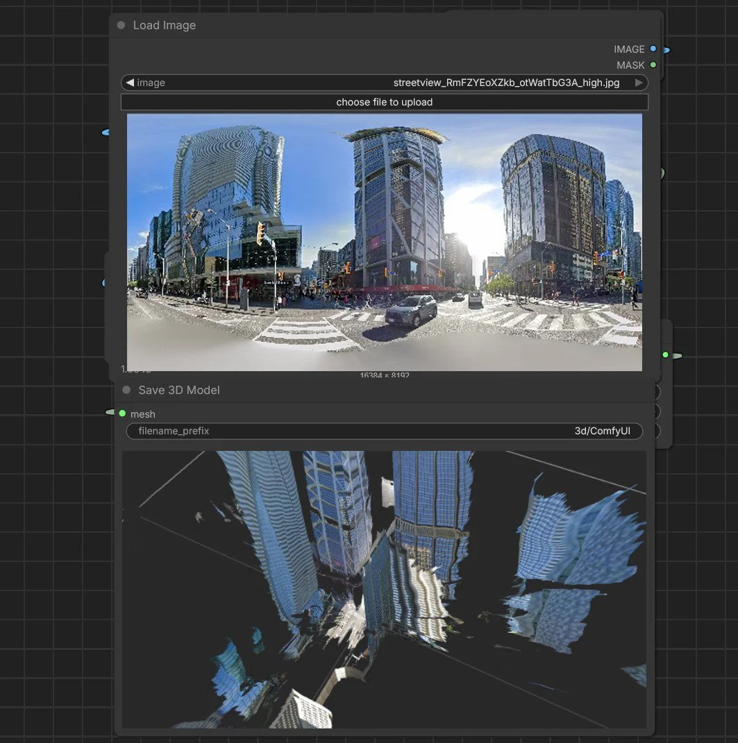 360 to Mesh + Streetview Downloader + GLB Converter
