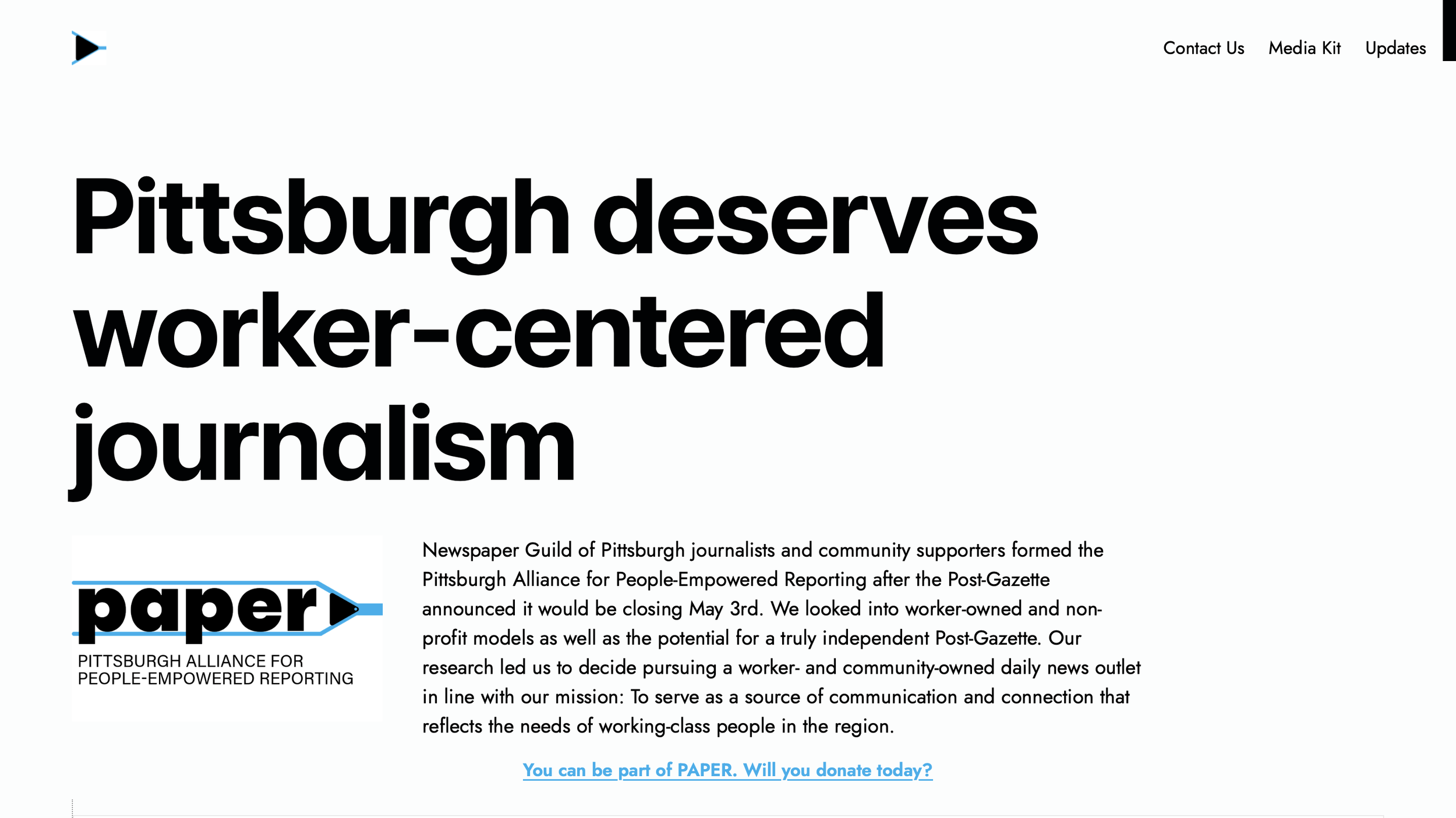 Pittsburgh Alliance for People-Empowered Reporting (PAPER)