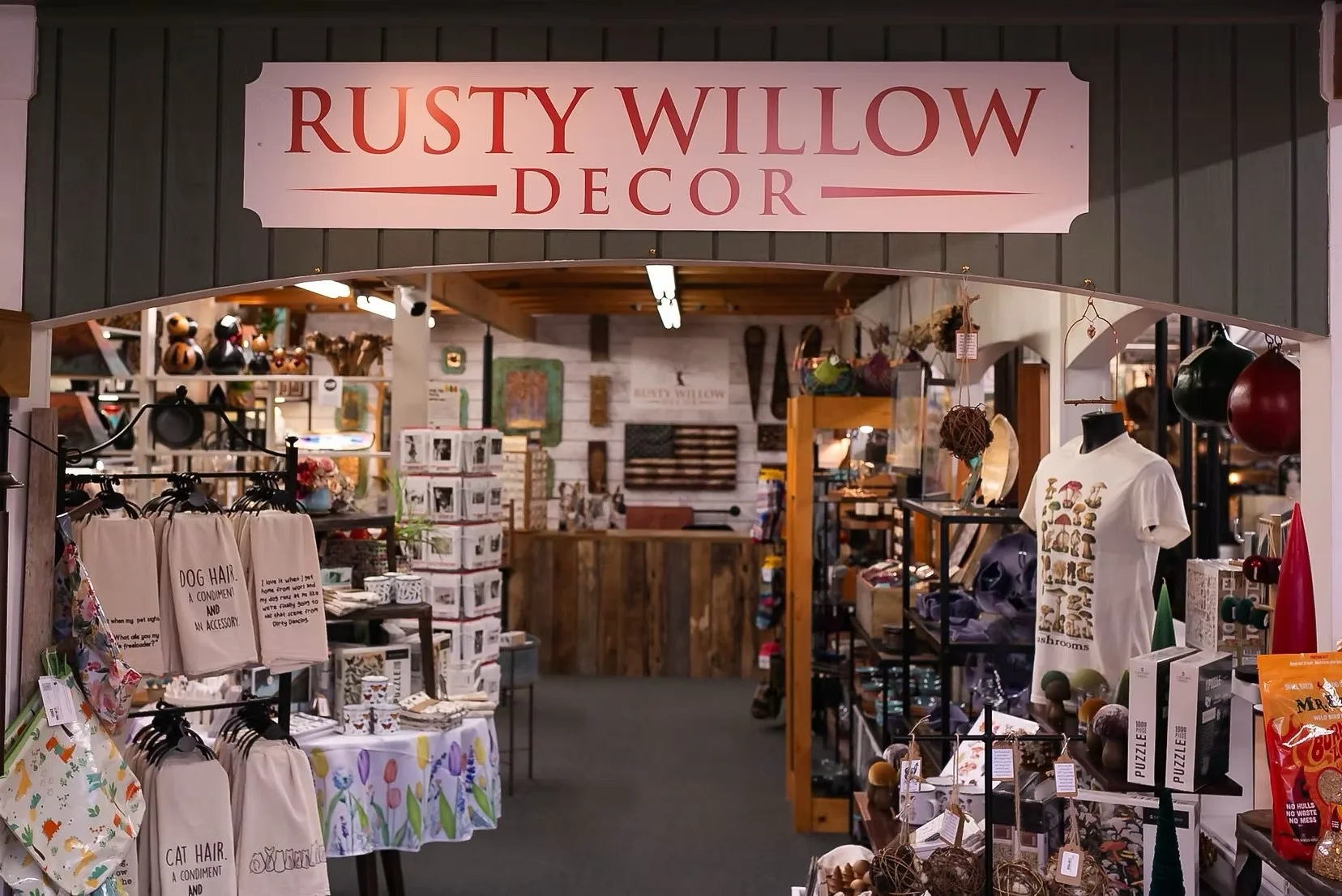 Rusty Willow Decor shop filled with handmade gifts and home décor in Dayton, Virginia