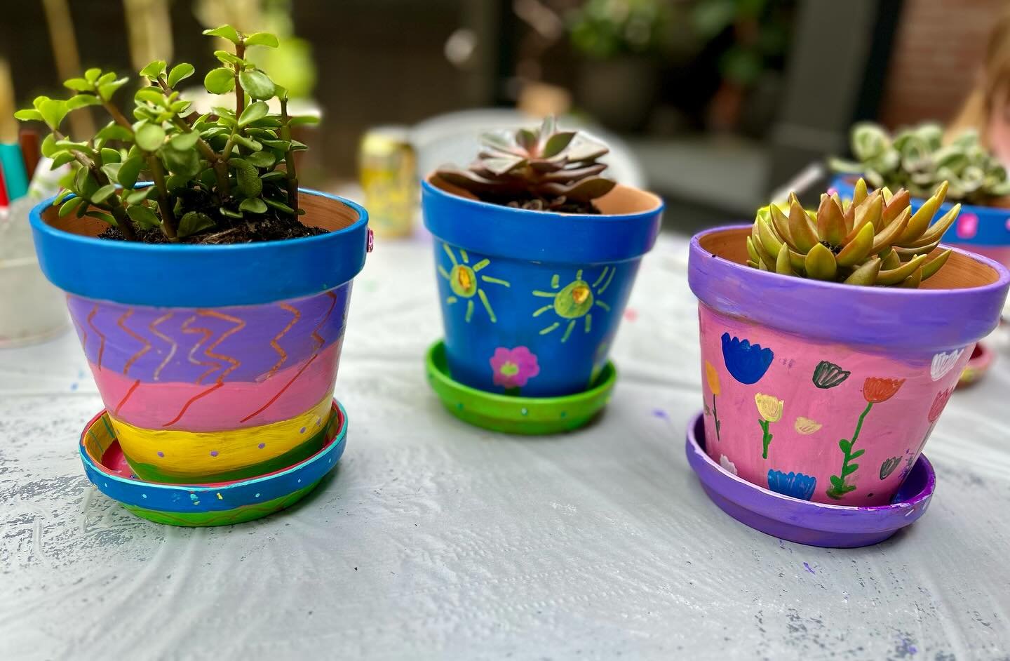 Nothing says Spring quite like beautifully hand painted pots and fresh plants right?! We had the best time running a special class yesterday afternoon with the sweetest crew. When you&rsquo;re planning your next event, keep us in mind! 🖌️🎉❤️