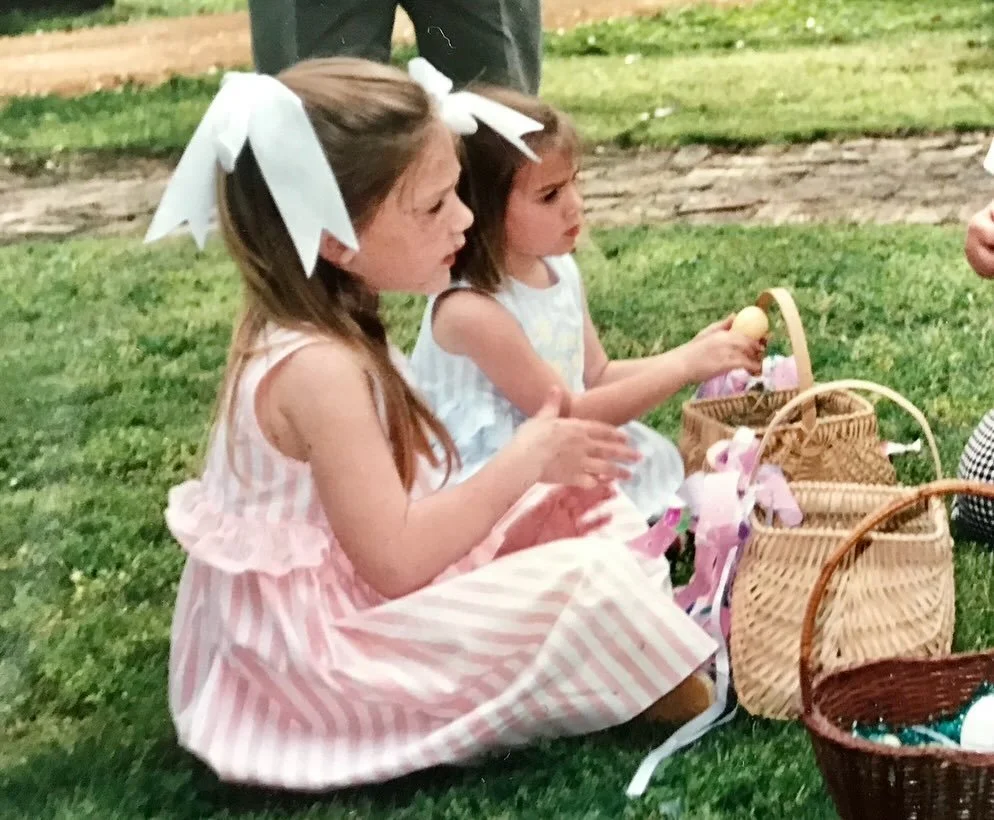 Happy Easter from lil Emma and Leighton! We hope everyone has a joyful day! 🐣🌷🌞
.
Peep our paper mache eggs we made with our mom in the second pic 🥰.