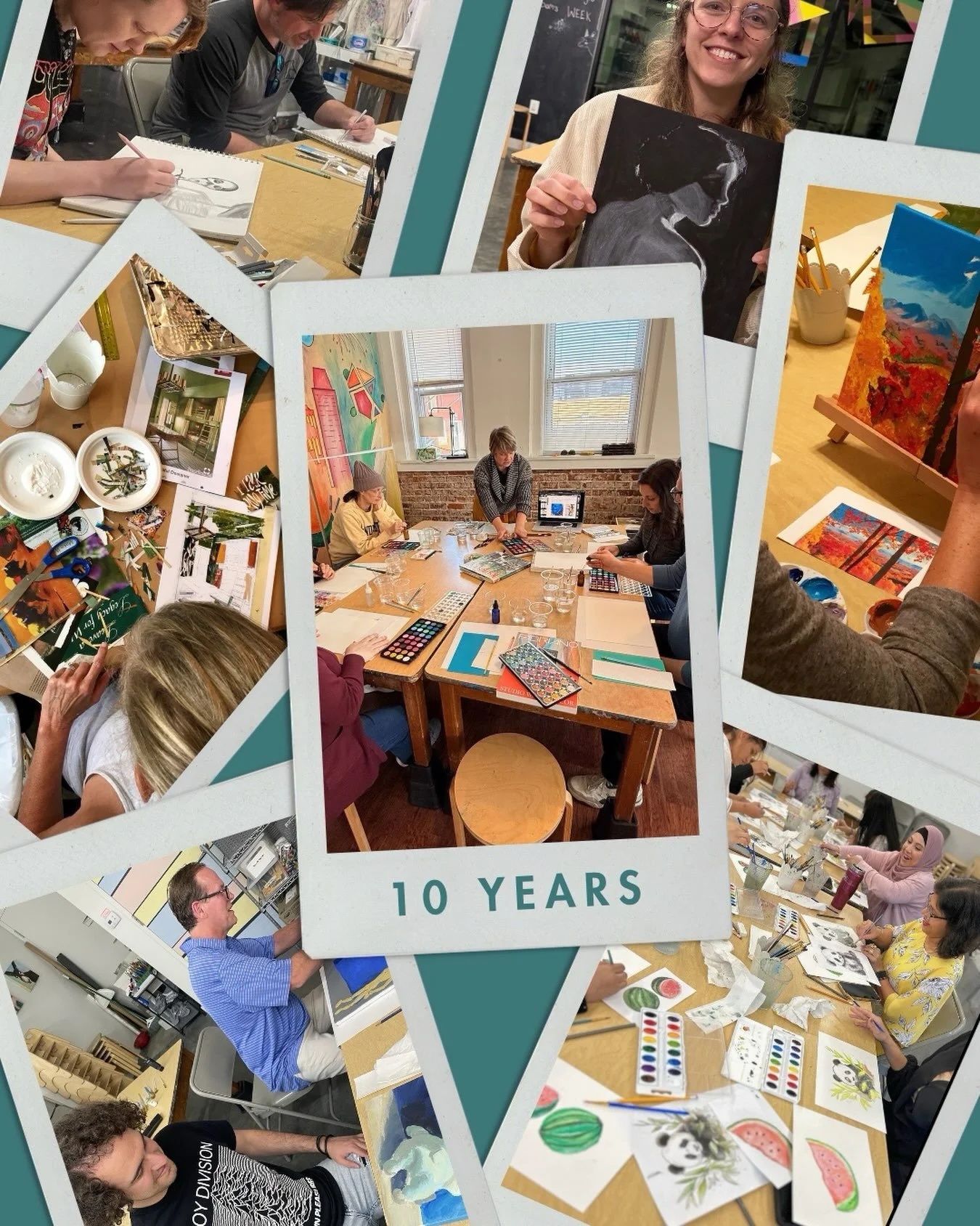 Cheers to 10 years and to every adult artist who has pulled up a chair in our studio! 🎉 Our adult classes have brought so much laughter, community and creativity to the studio. Come celebrate with us this Sunday, Oct 25, anytime from 3-5pm in Hillsb