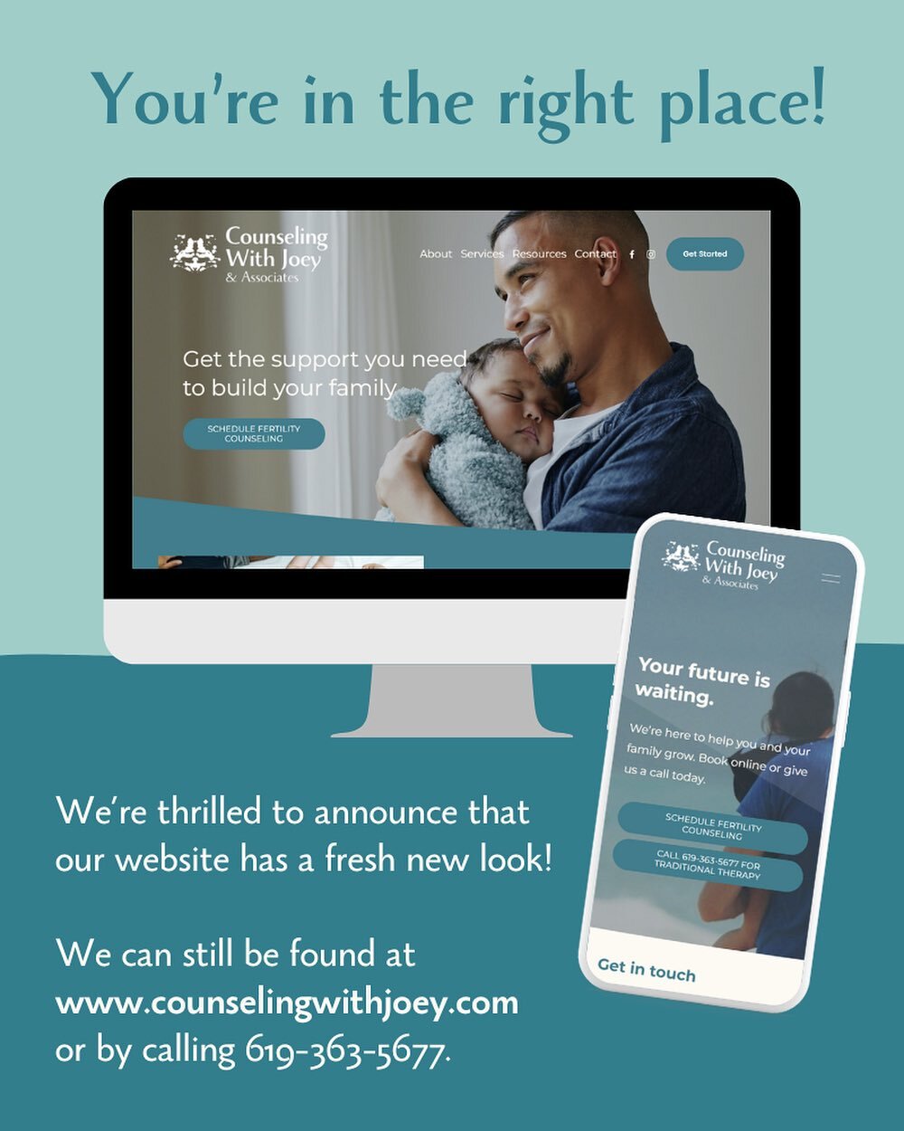 We got a glow up! ✨

We&rsquo;re so excited to share our gorgeous new website with the world! You can still find us at www.counselingwithjoey.com. 

Have questions, comments, or feedback about the new site? Shoot us a DM! 📫