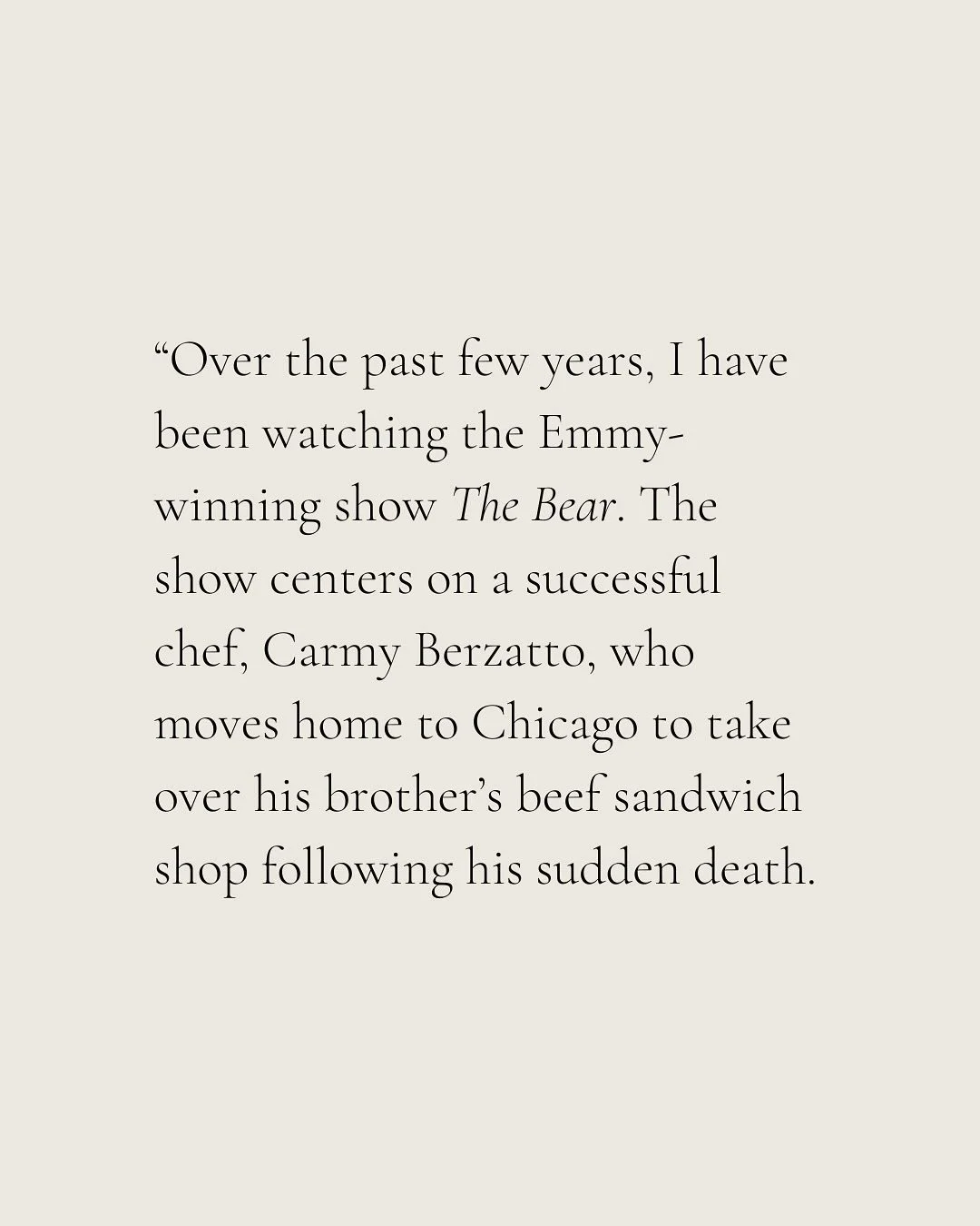 In my latest Substack post, I write about my favorite episode in &ldquo;The Bear&rdquo; and lessons from restaurateur Will Guidara&rsquo;s TED Talk about the power of &ldquo;unreasonable hospitality.&rdquo;

#craftingalifeoflove #thebear #forks #will