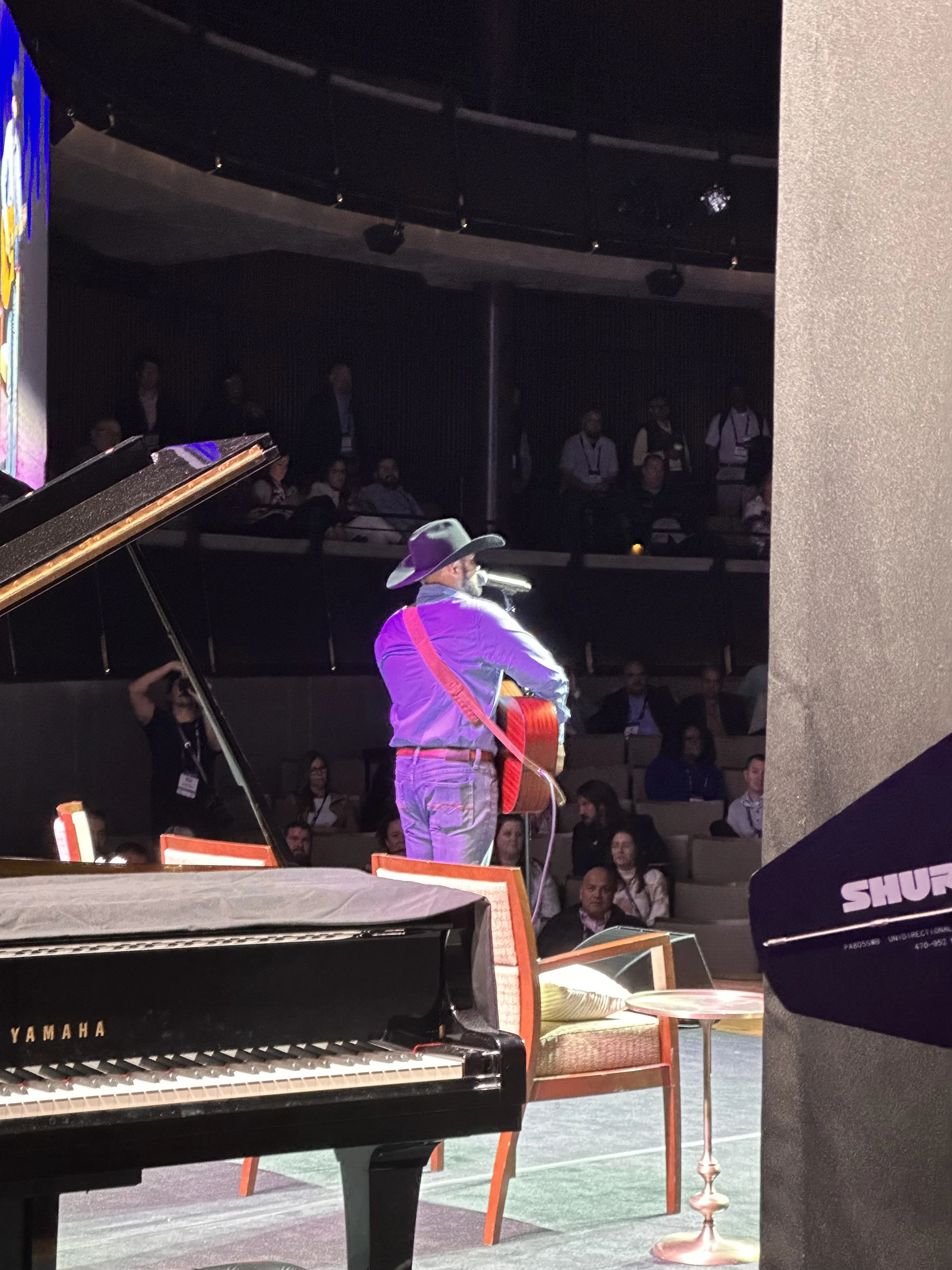 Performing on the Country Music Hall of Fame CMA stage