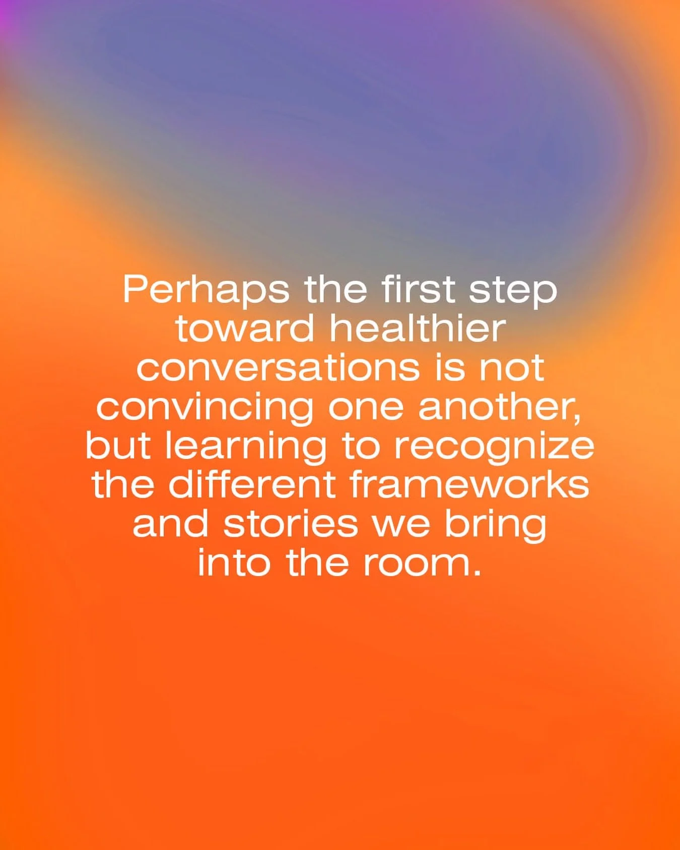 It is impossible to be objective about conversations around sexuality and gender. We are all coming to the table with our own lenses. 
To read more about this dynamic and some hope for the way forward, tap the link in the bio.