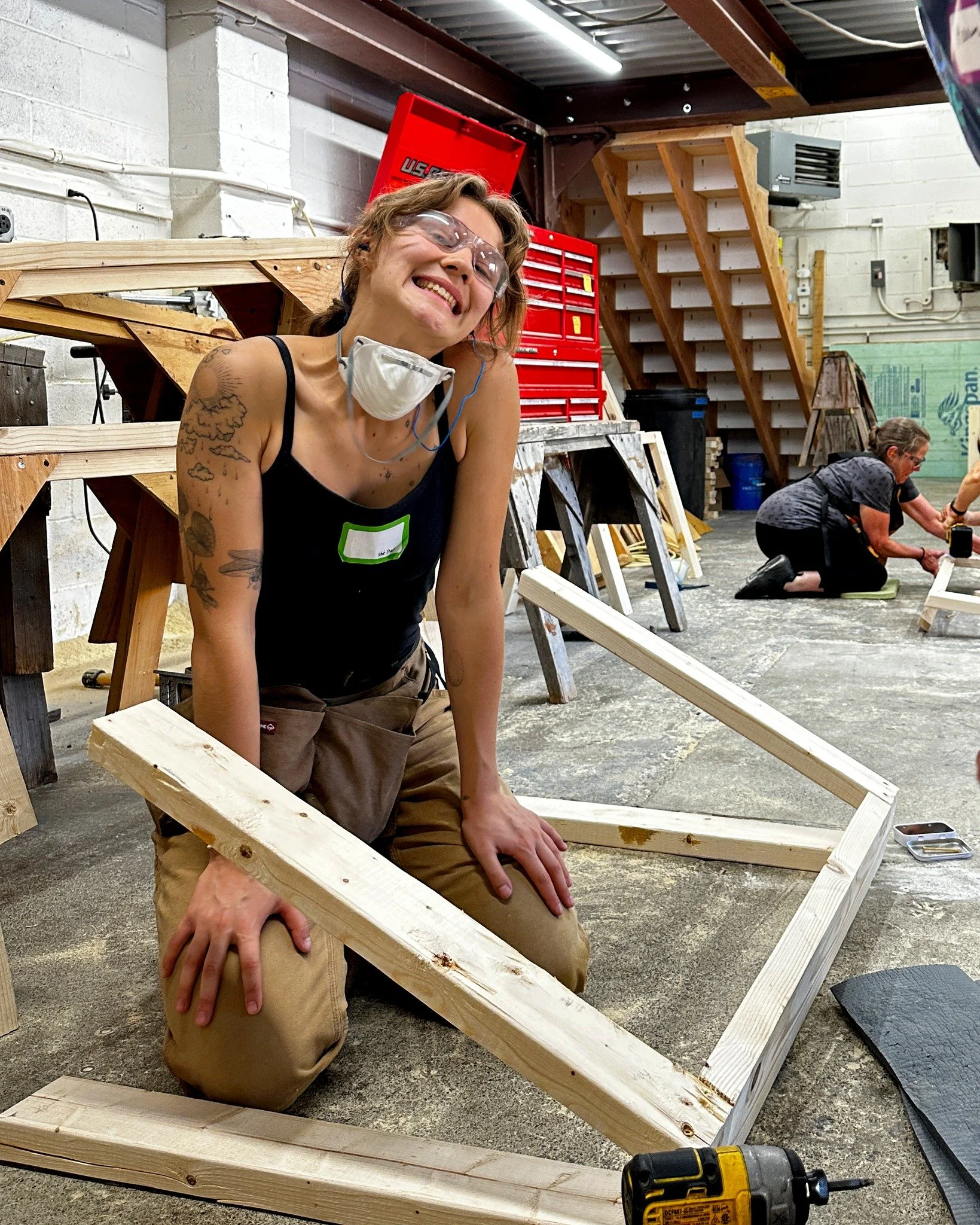 It FEELS GOOD to build! There's nothing like using your body and mind to construct something useful. 

We just had the joy of teaching an amazing group of students in last week's Basic Carpentry Skills 101. They ranged in age from 24 to 68, with a wi