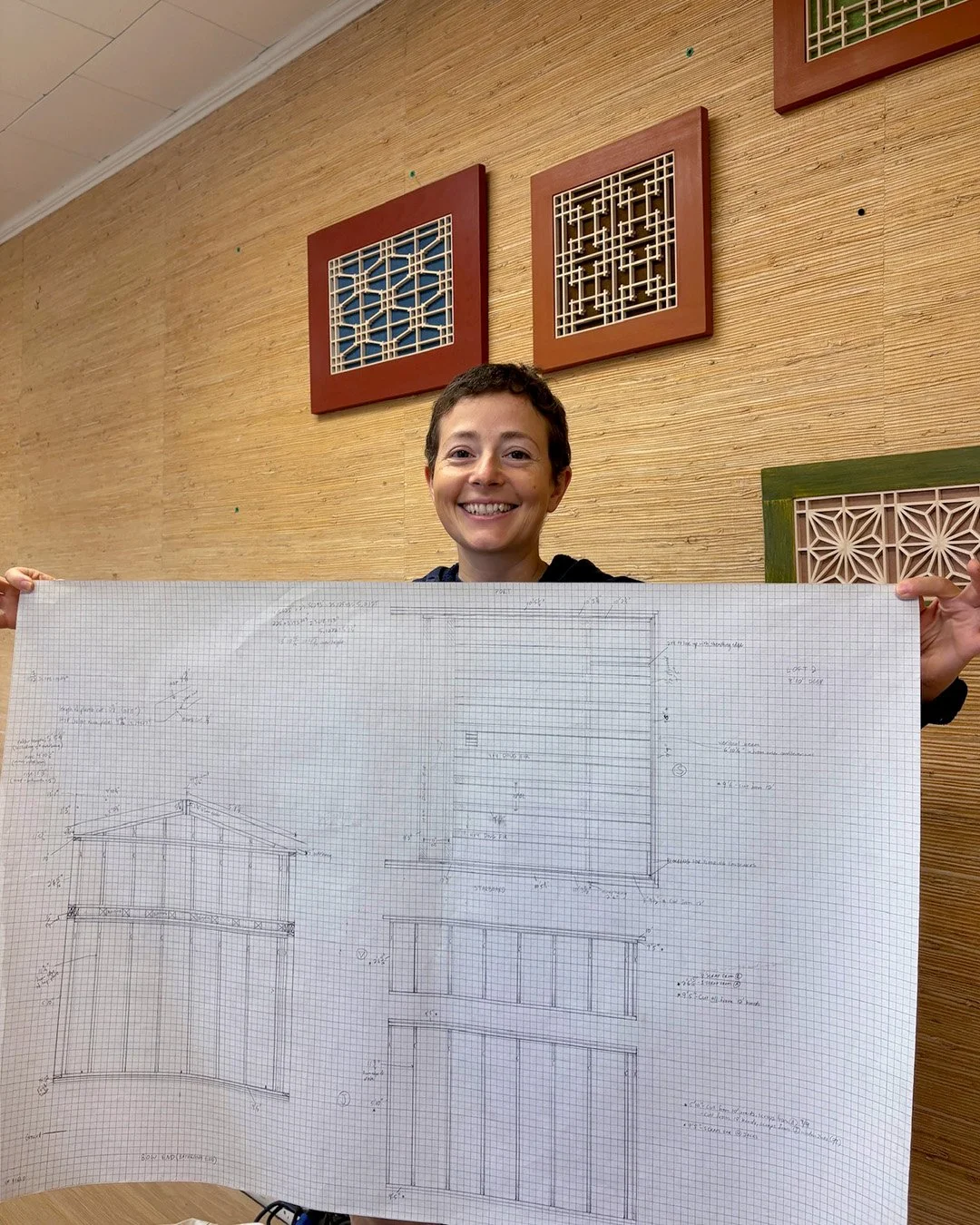 Check out Hammerstone alum Amanda's hand-drawn tiny house plans! She's deep into construction of her own tiny house after taking our tiny house course series, and recently paid a visit to our shop to ask Maria about some technical details of the buil