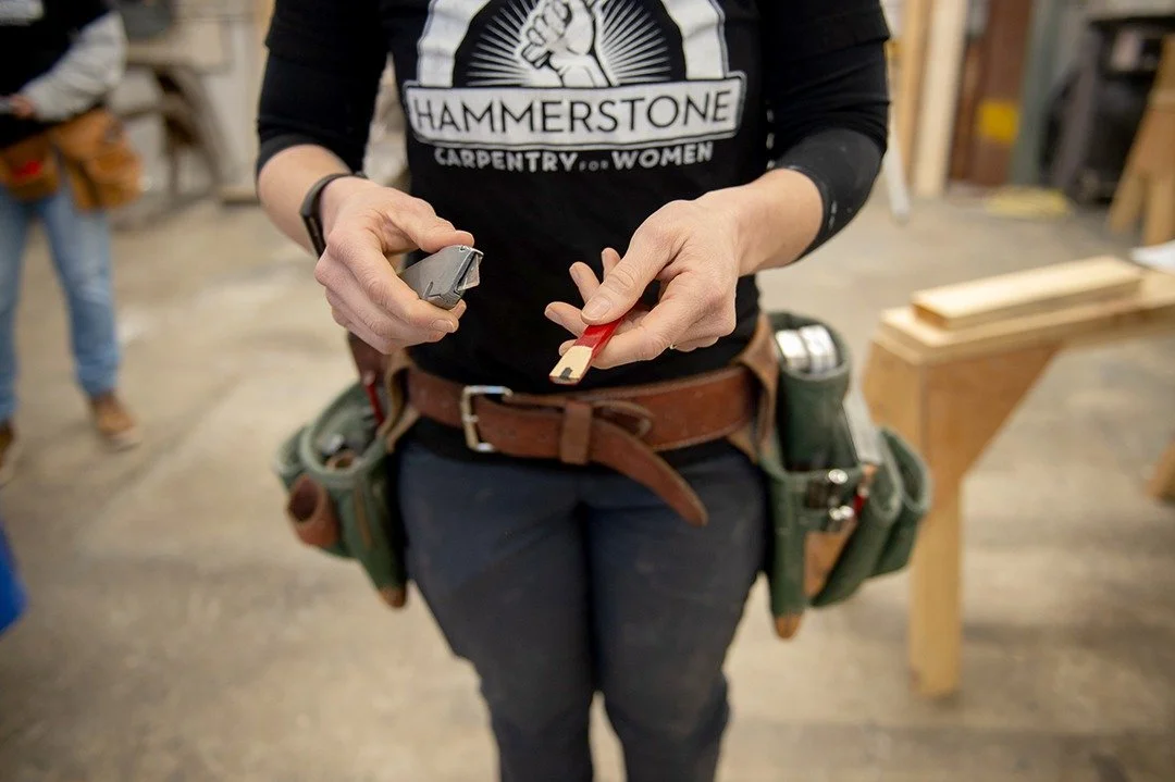 How to properly sharpen a carpenter's pencil is one of the first things we teach in our 2-day Basic Carpentry Skills 101 class. We teach you to shape the tip into a chisel edge, NOT a rounded point. 

A sharp chisel edge gives you the precision you n